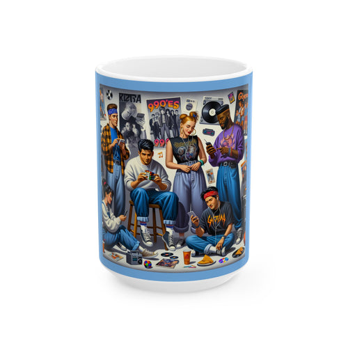 90s Nostalgia Ceramic Mug | Retro Coffee Cup, Gifts for Him, Fun Kitchen Decor, 90s Theme Party, Unique Collector's Item