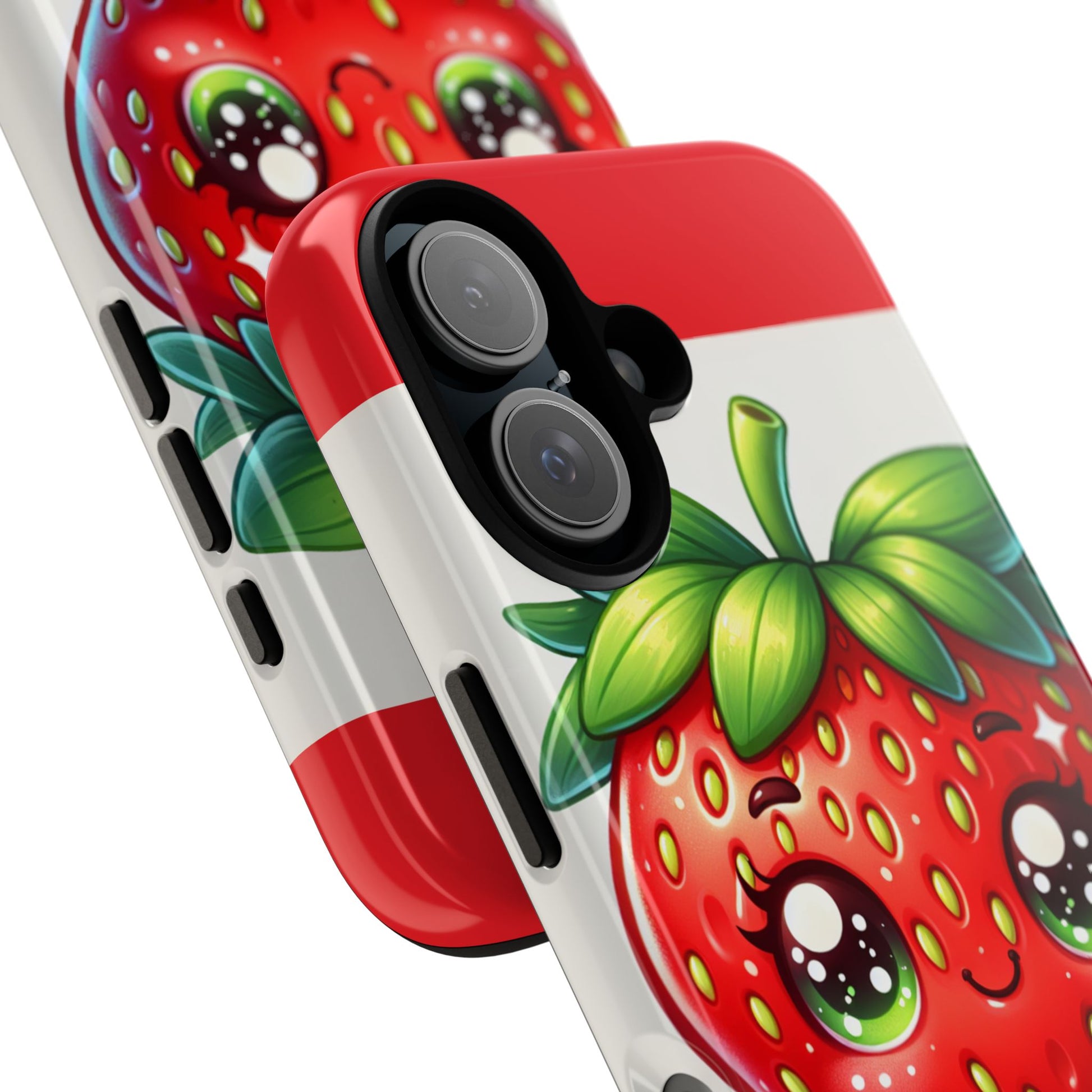 Cute Strawberry iPhone Case, Tough Phone Cases, Stylish Accessories, Fun Design for Kids and Adults, Perfect Gift for All Occasions