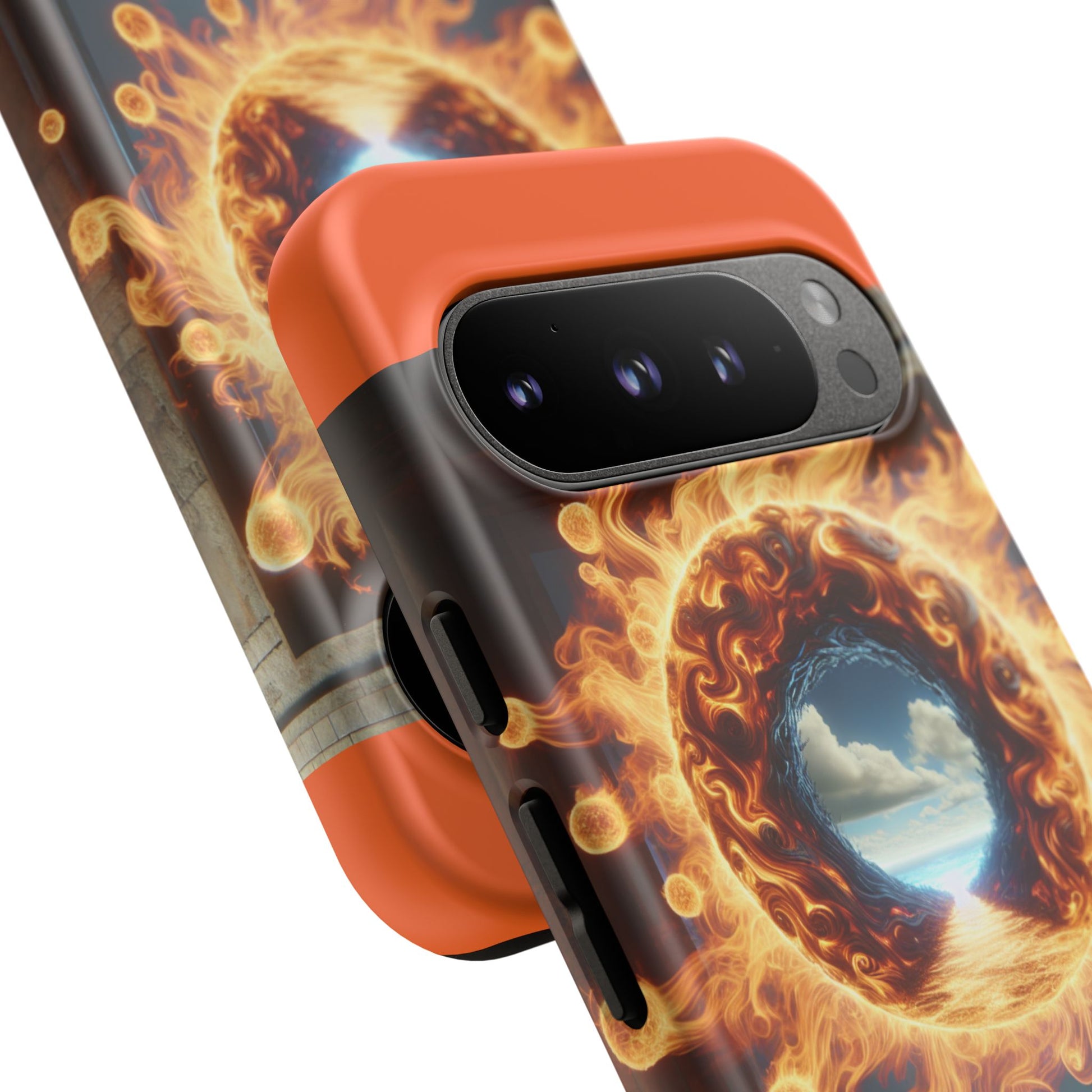 Vibrant Phone Case, Tough Cases for Gamers, Fire Element Phone Cover, Unique Protector, Game Lover Gifts