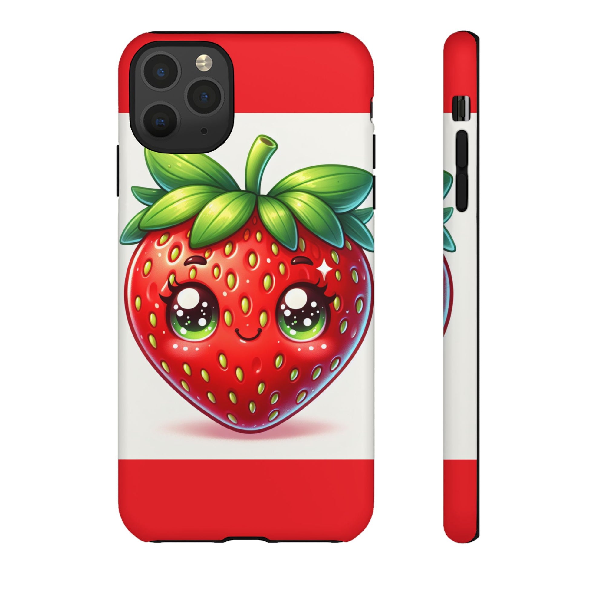 Cute Strawberry iPhone Case, Tough Phone Cases, Stylish Accessories, Fun Design for Kids and Adults, Perfect Gift for All Occasions