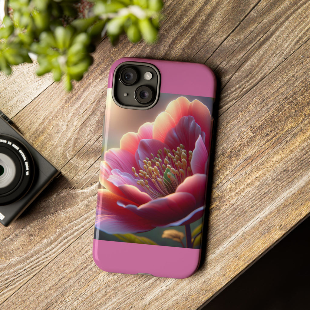 Pink Floral Phone Case, Tough Cases, Floral Design, Phone Accessory Gift, Nature Inspired, Trendy Tech Case