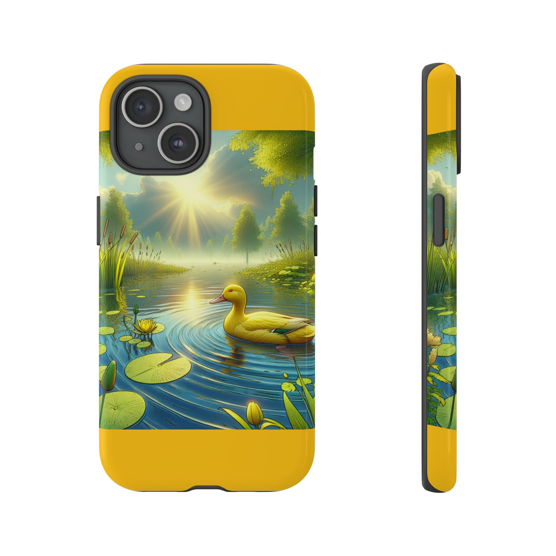 Beautiful Duck Pond Phone Case, Nature Lover Gift, Tough Case, Springtime Accessory, Eco-Friendly Phone Cover, Vibrant Artwork