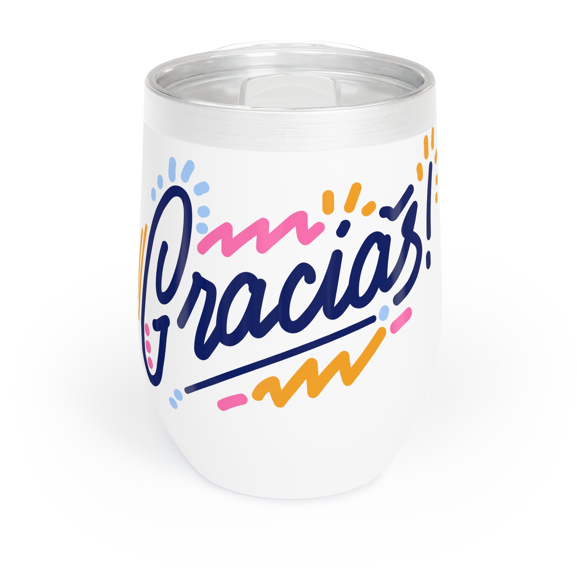 Chic Wine Tumbler, Stylish Insulated Drinkware for Celebrations, Graciás! Gift for Wine Lovers, Summer Parties, Housewarming