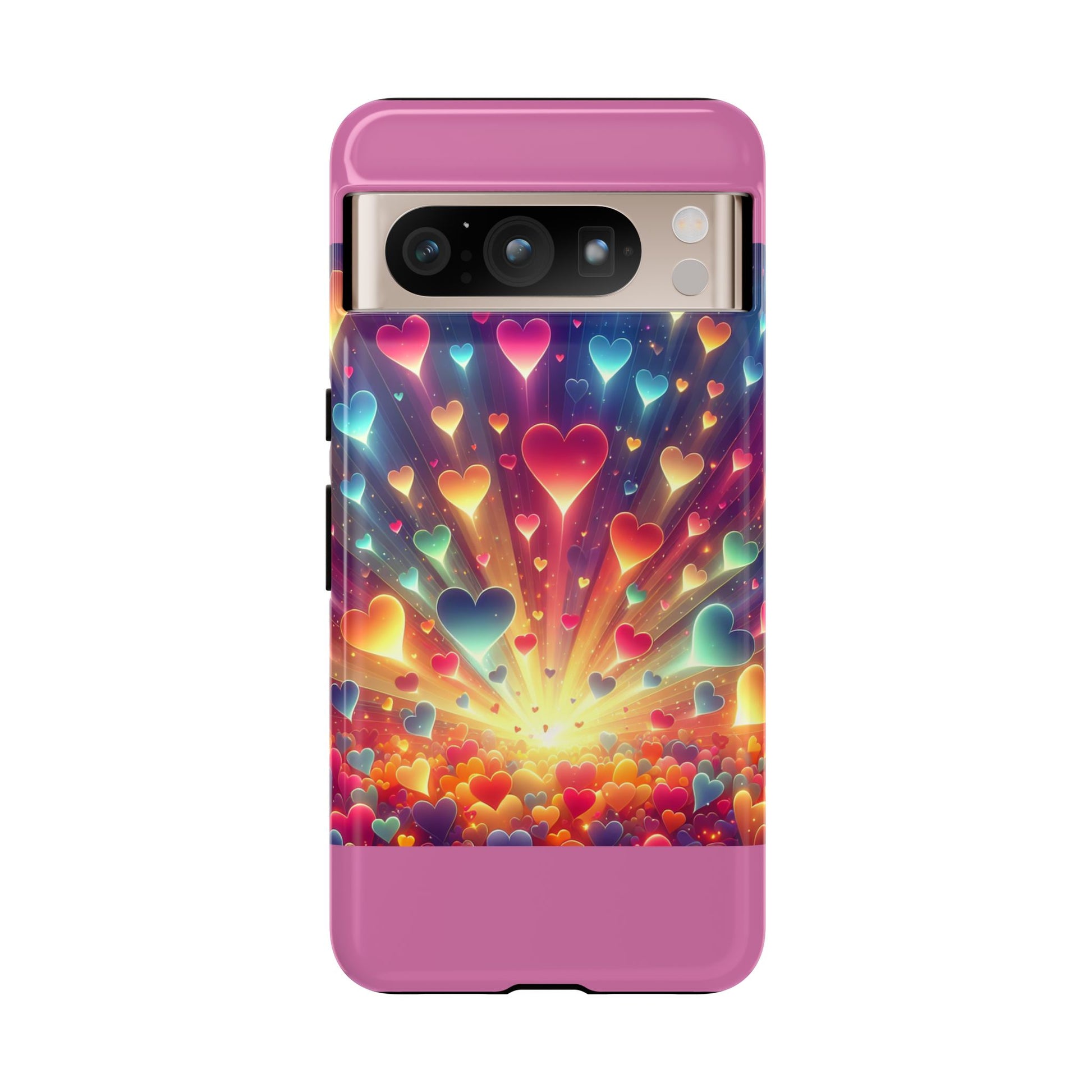 Colorful Love Phone Case, Heart Design, Cute Gift, Smartphone Accessory, Valentine's Day, Birthday Present, Colorful Hearts