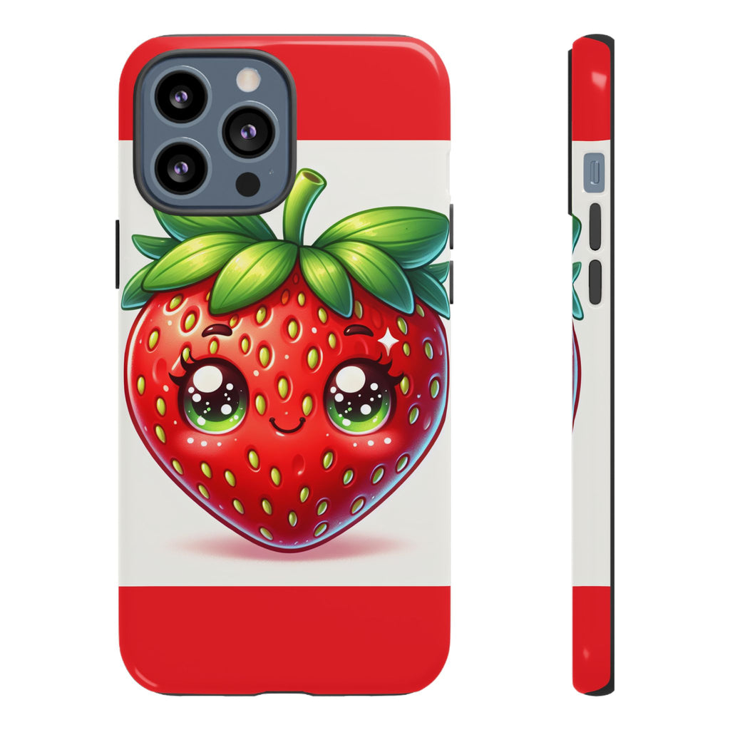 Cute Strawberry iPhone Case, Tough Phone Cases, Stylish Accessories, Fun Design for Kids and Adults, Perfect Gift for All Occasions