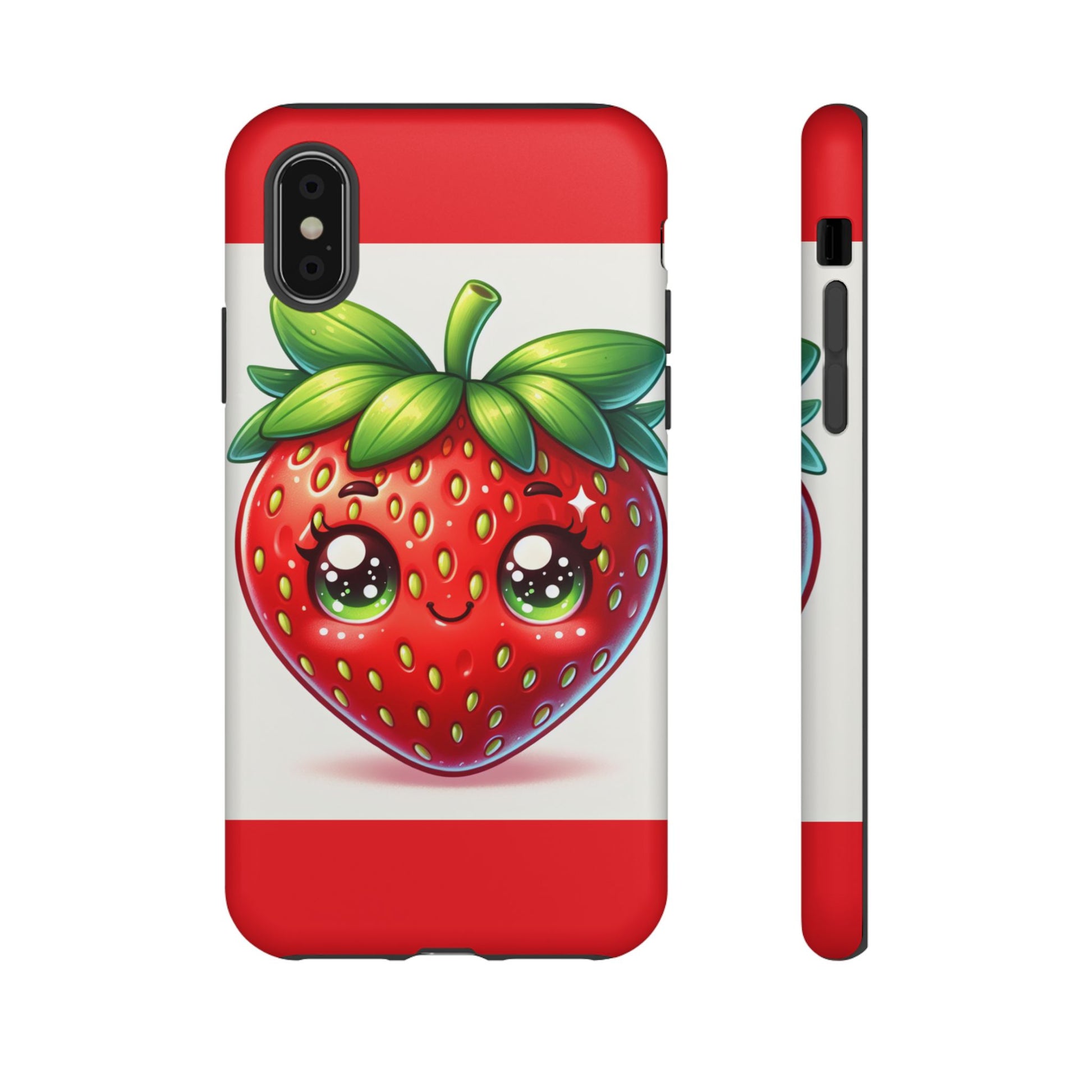 Cute Strawberry iPhone Case, Tough Phone Cases, Stylish Accessories, Fun Design for Kids and Adults, Perfect Gift for All Occasions