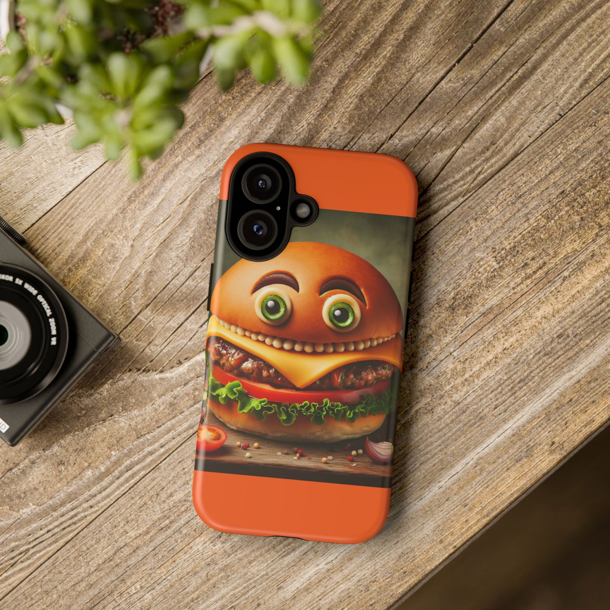 Funny Hamburger iPhone Case, Cute Fast Food Phone Cover, Quirky Foodie Gift, Unique Burger Design, Fun Phone Accessories, Holiday Gift Idea