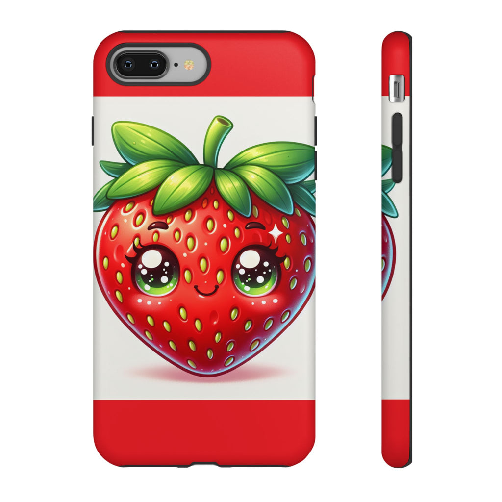 Cute Strawberry iPhone Case, Tough Phone Cases, Stylish Accessories, Fun Design for Kids and Adults, Perfect Gift for All Occasions