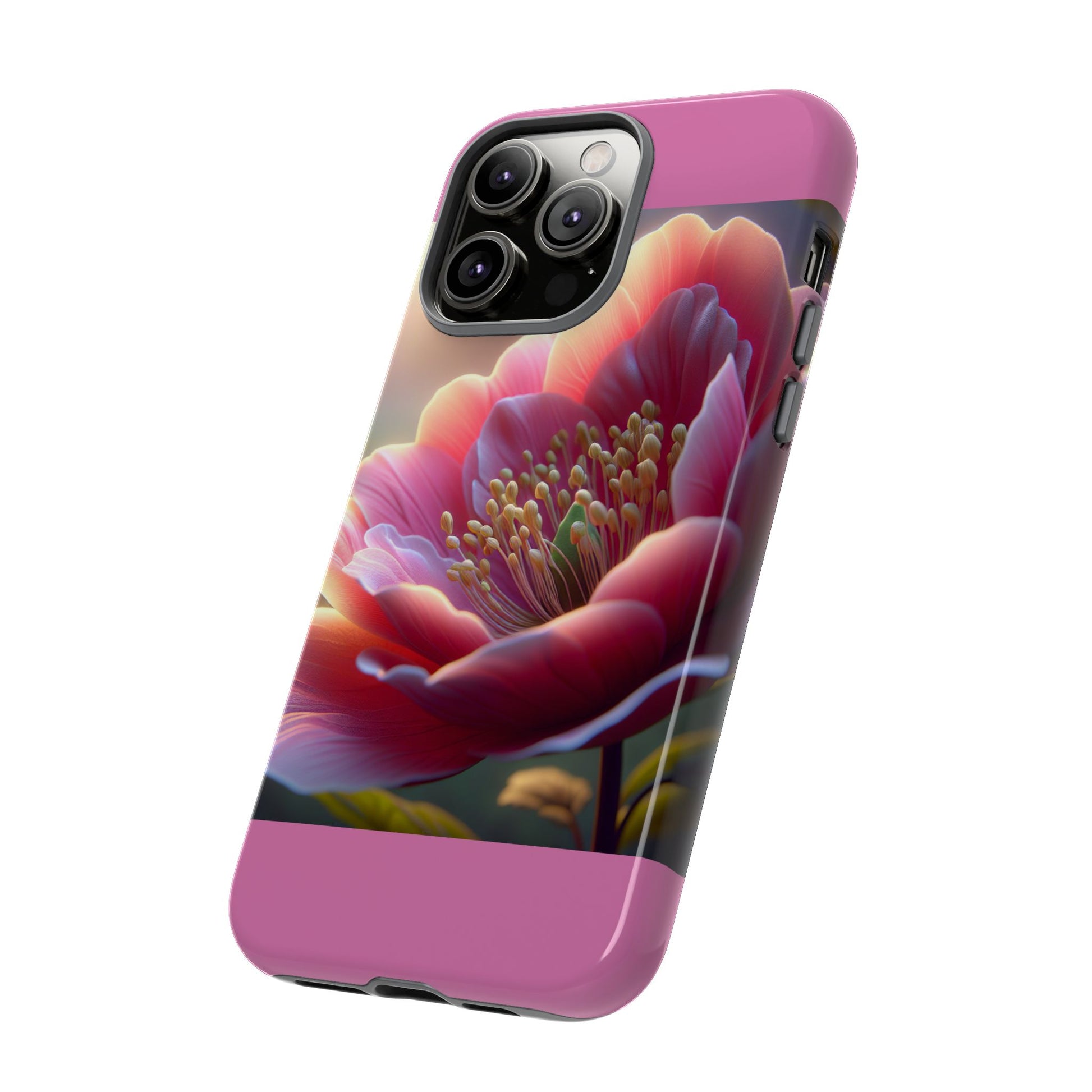 Pink Floral Phone Case, Tough Cases, Floral Design, Phone Accessory Gift, Nature Inspired, Trendy Tech Case