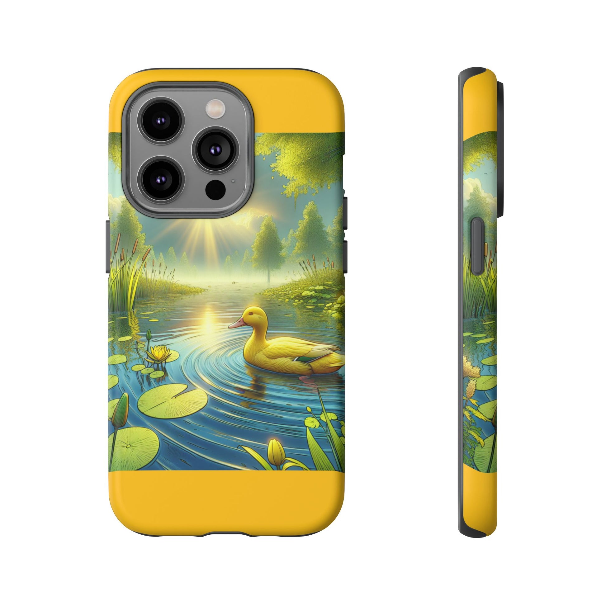 Beautiful Duck Pond Phone Case, Nature Lover Gift, Tough Case, Springtime Accessory, Eco-Friendly Phone Cover, Vibrant Artwork