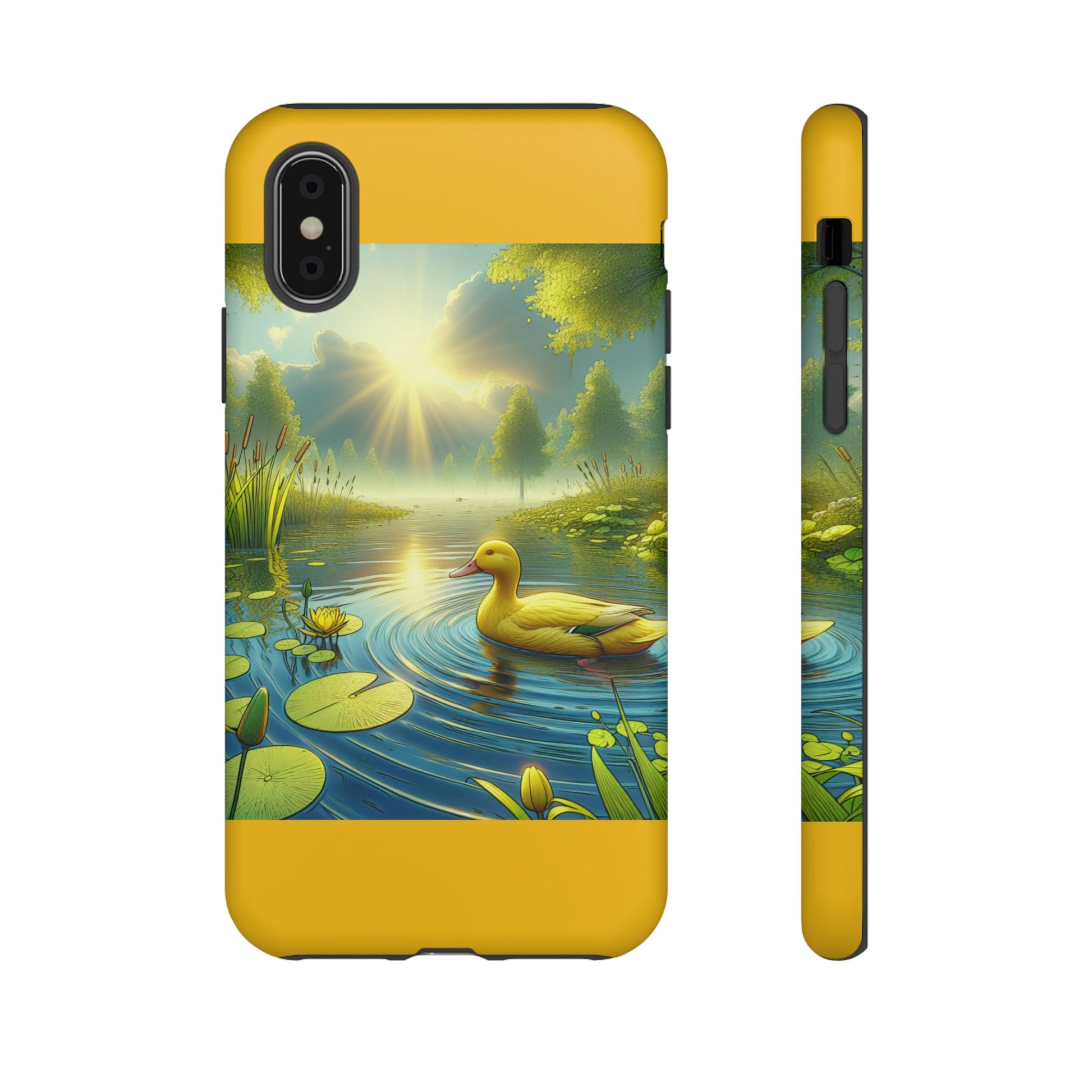 Beautiful Duck Pond Phone Case, Nature Lover Gift, Tough Case, Springtime Accessory, Eco-Friendly Phone Cover, Vibrant Artwork