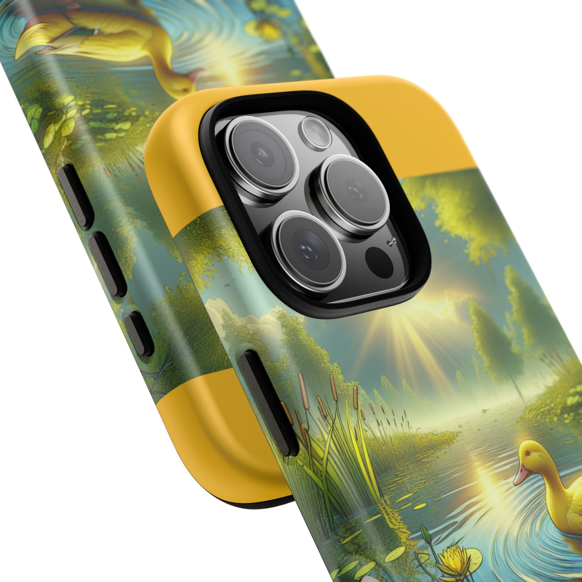 Beautiful Duck Pond Phone Case, Nature Lover Gift, Tough Case, Springtime Accessory, Eco-Friendly Phone Cover, Vibrant Artwork