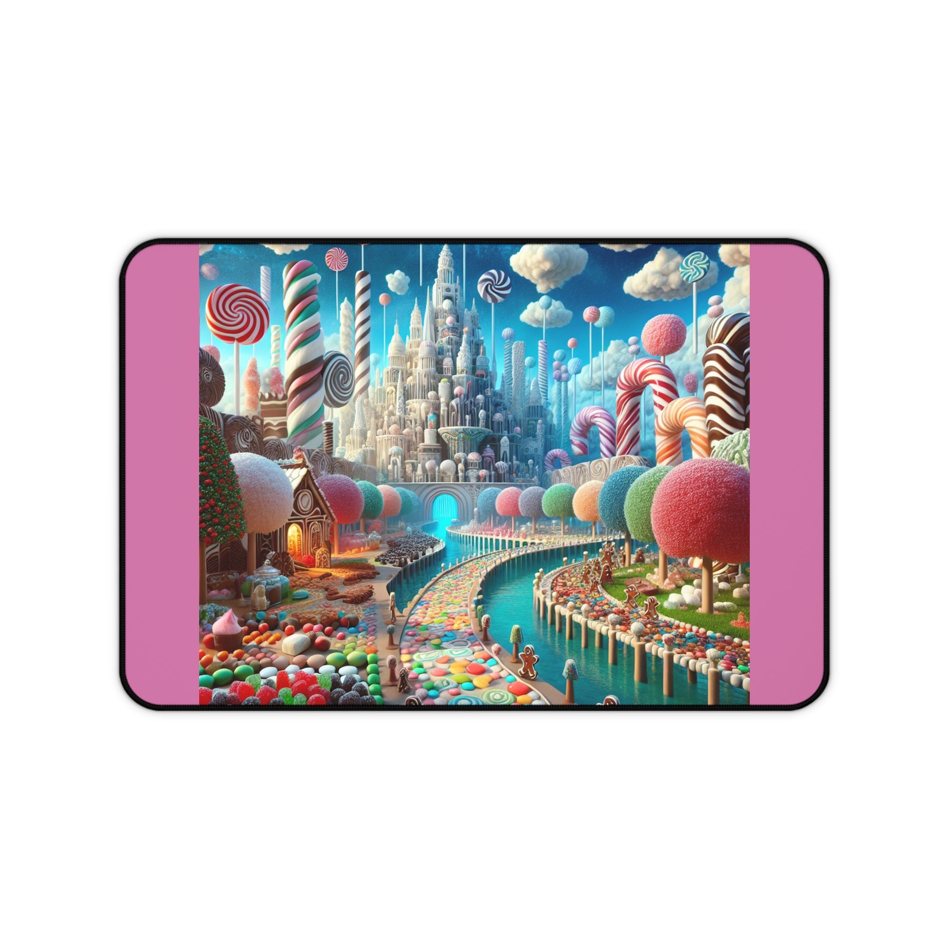 Whimsical Candyland Desk Mat - Colorful Office Accessory for Kids, Fun Home Decor, Gaming Mat, Birthday Gift, Sweet Themed Workspace