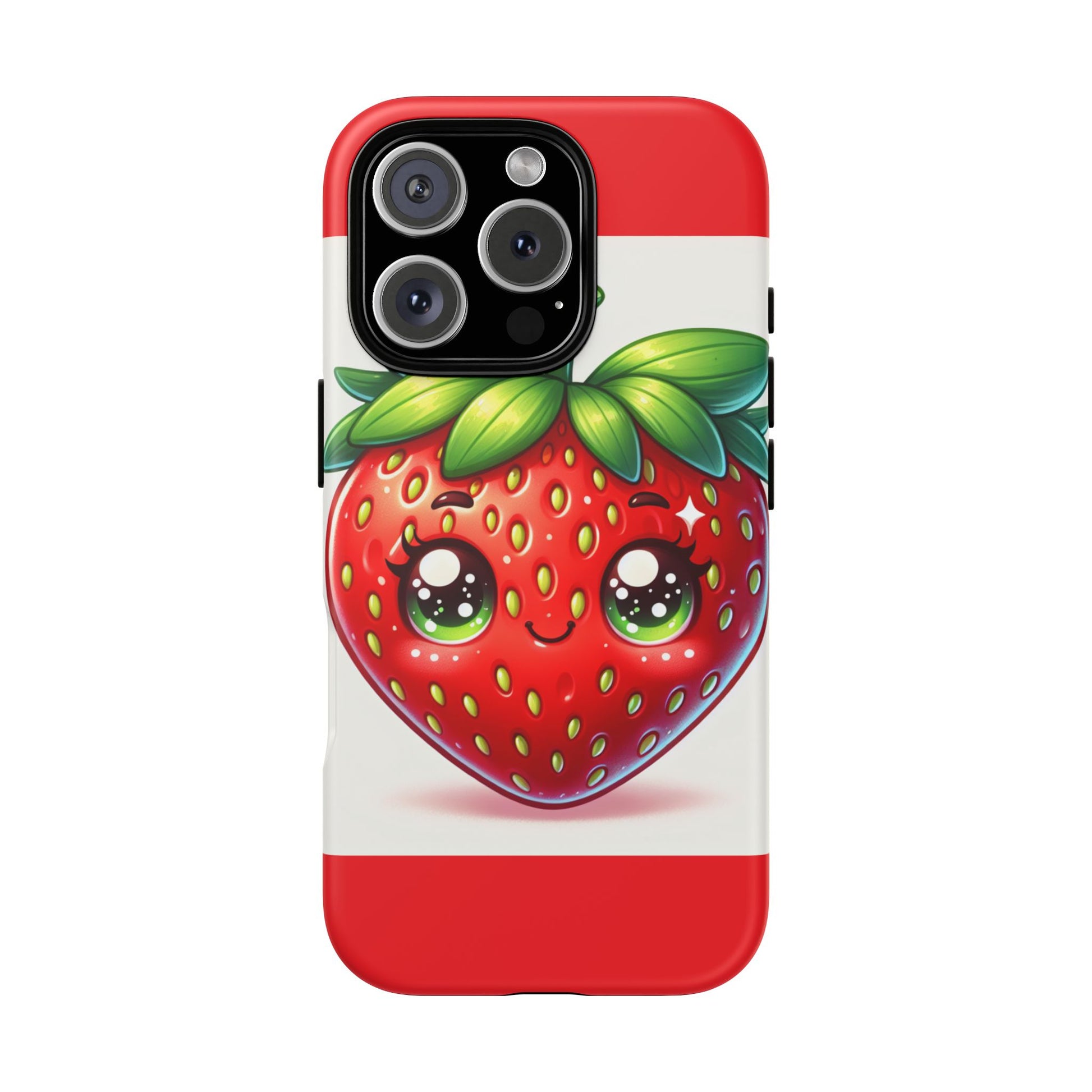 Cute Strawberry iPhone Case, Tough Phone Cases, Stylish Accessories, Fun Design for Kids and Adults, Perfect Gift for All Occasions
