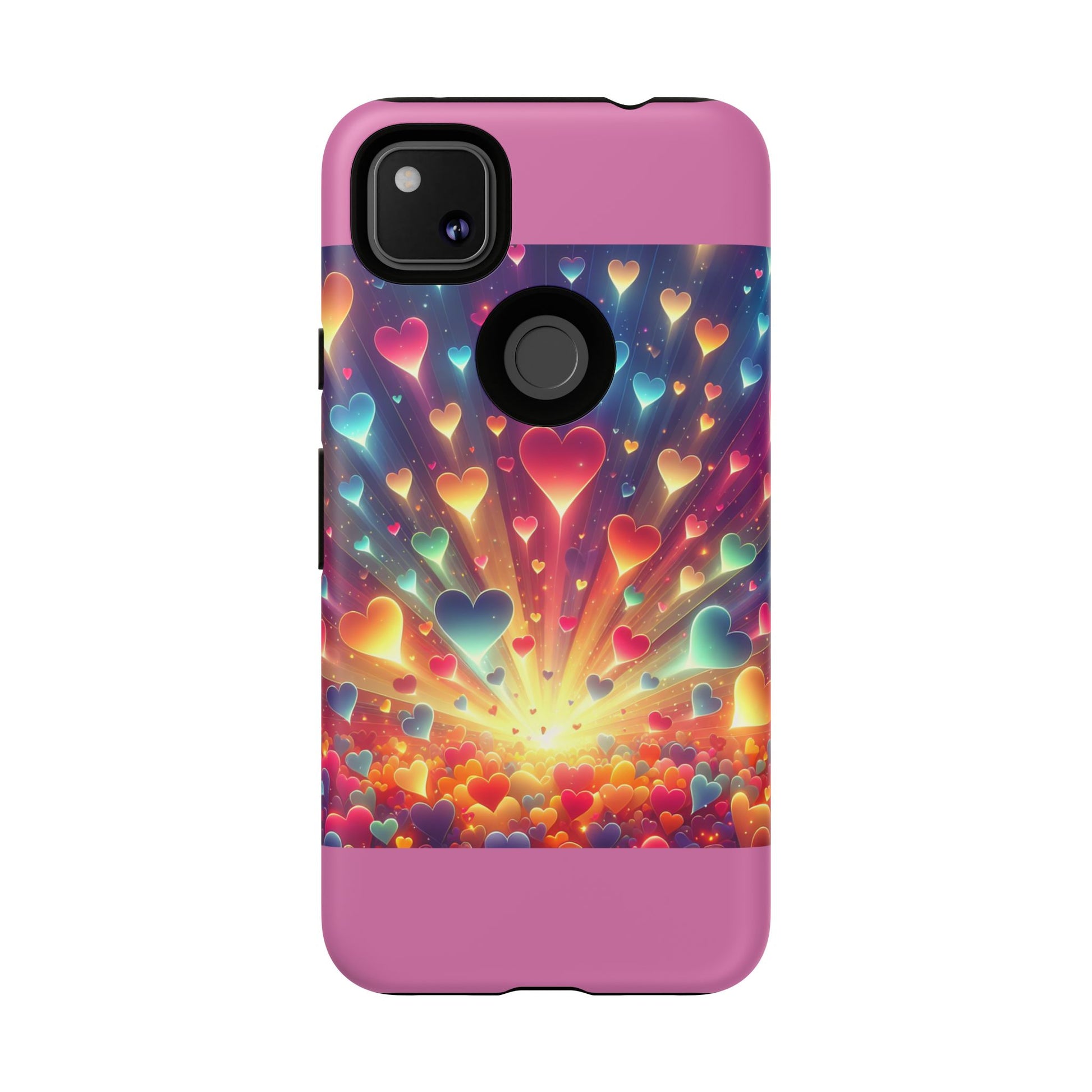 Colorful Love Phone Case, Heart Design, Cute Gift, Smartphone Accessory, Valentine's Day, Birthday Present, Colorful Hearts