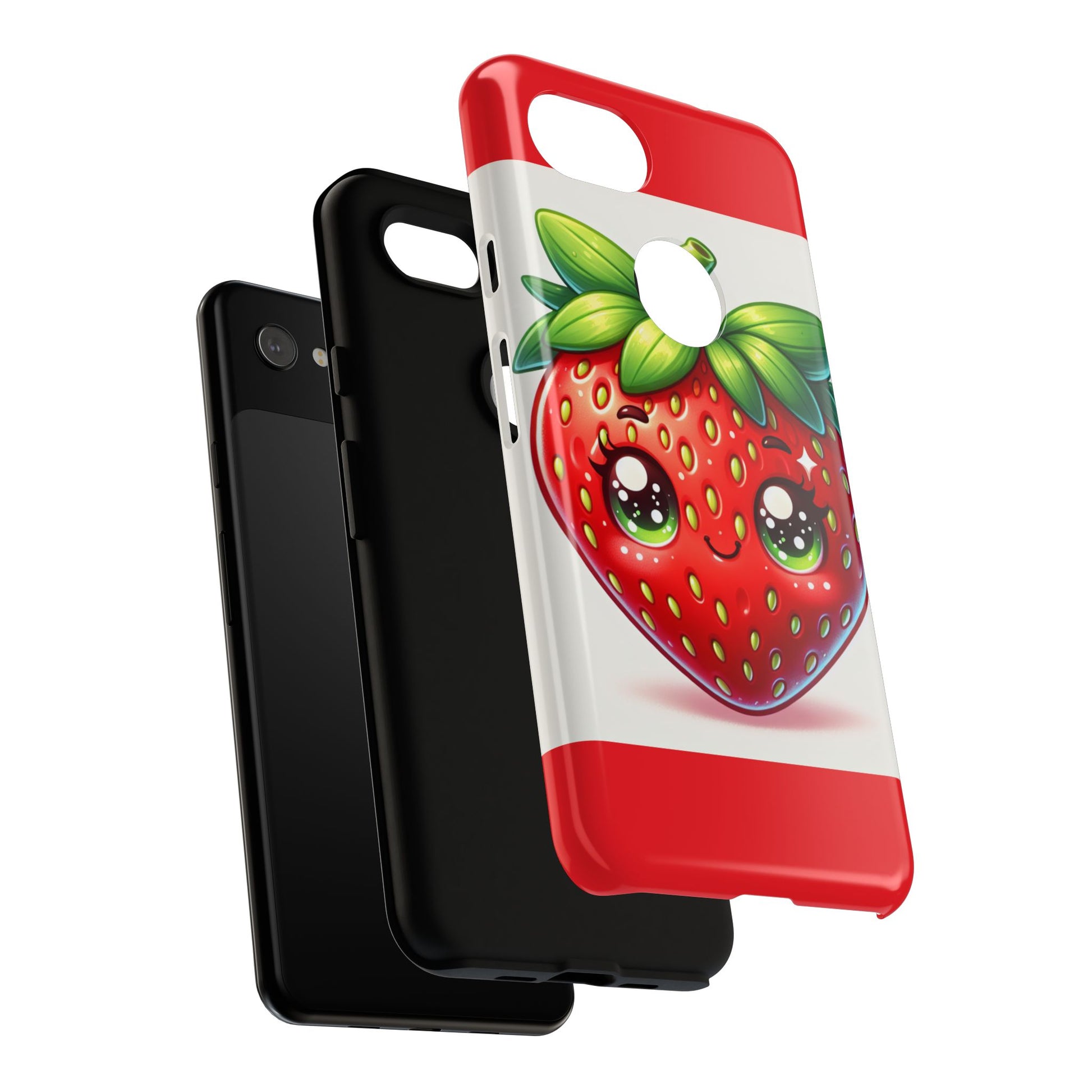 Cute Strawberry iPhone Case, Tough Phone Cases, Stylish Accessories, Fun Design for Kids and Adults, Perfect Gift for All Occasions
