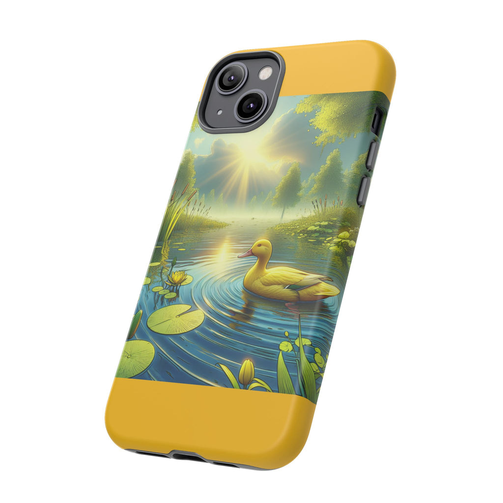 Beautiful Duck Pond Phone Case, Nature Lover Gift, Tough Case, Springtime Accessory, Eco-Friendly Phone Cover, Vibrant Artwork