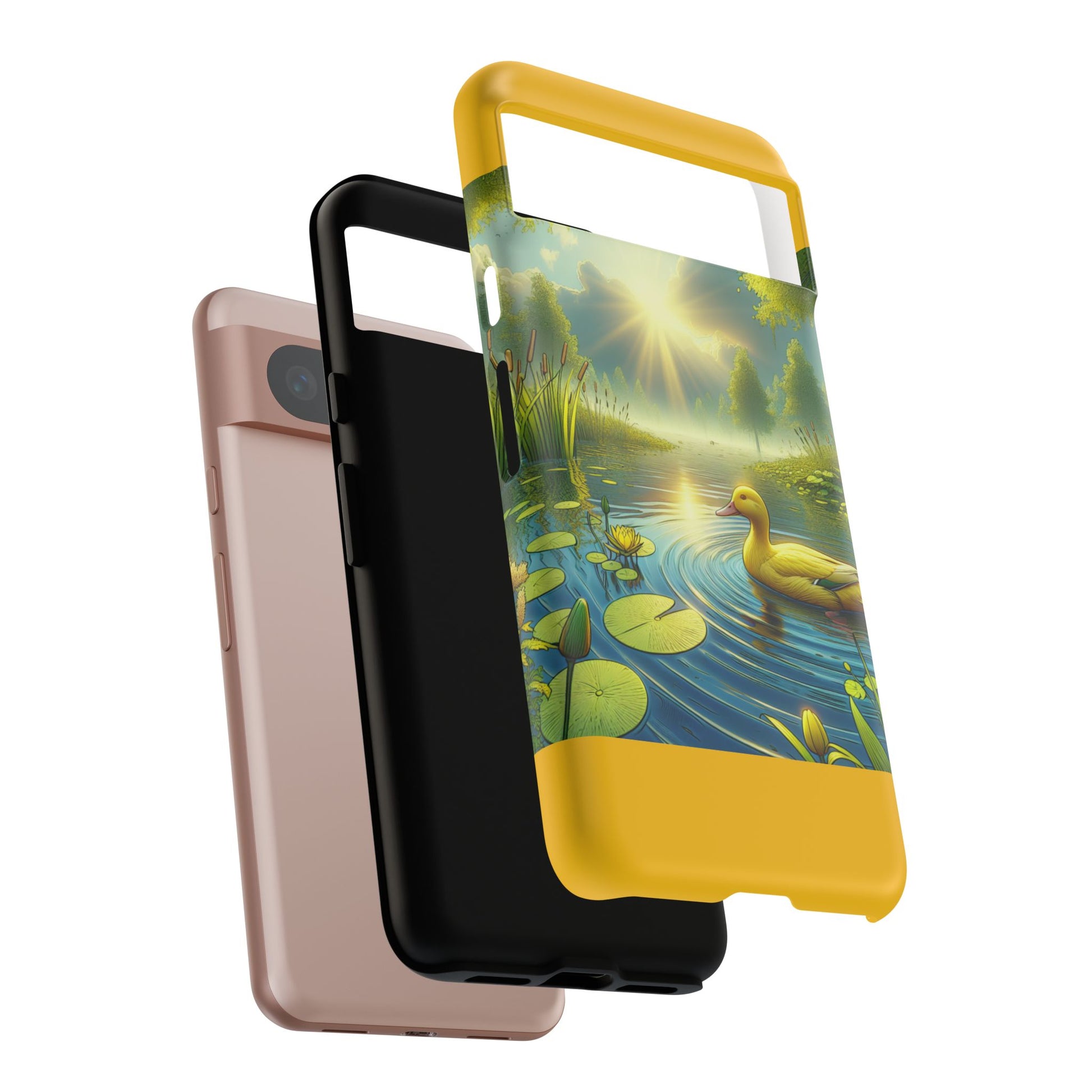 Beautiful Duck Pond Phone Case, Nature Lover Gift, Tough Case, Springtime Accessory, Eco-Friendly Phone Cover, Vibrant Artwork