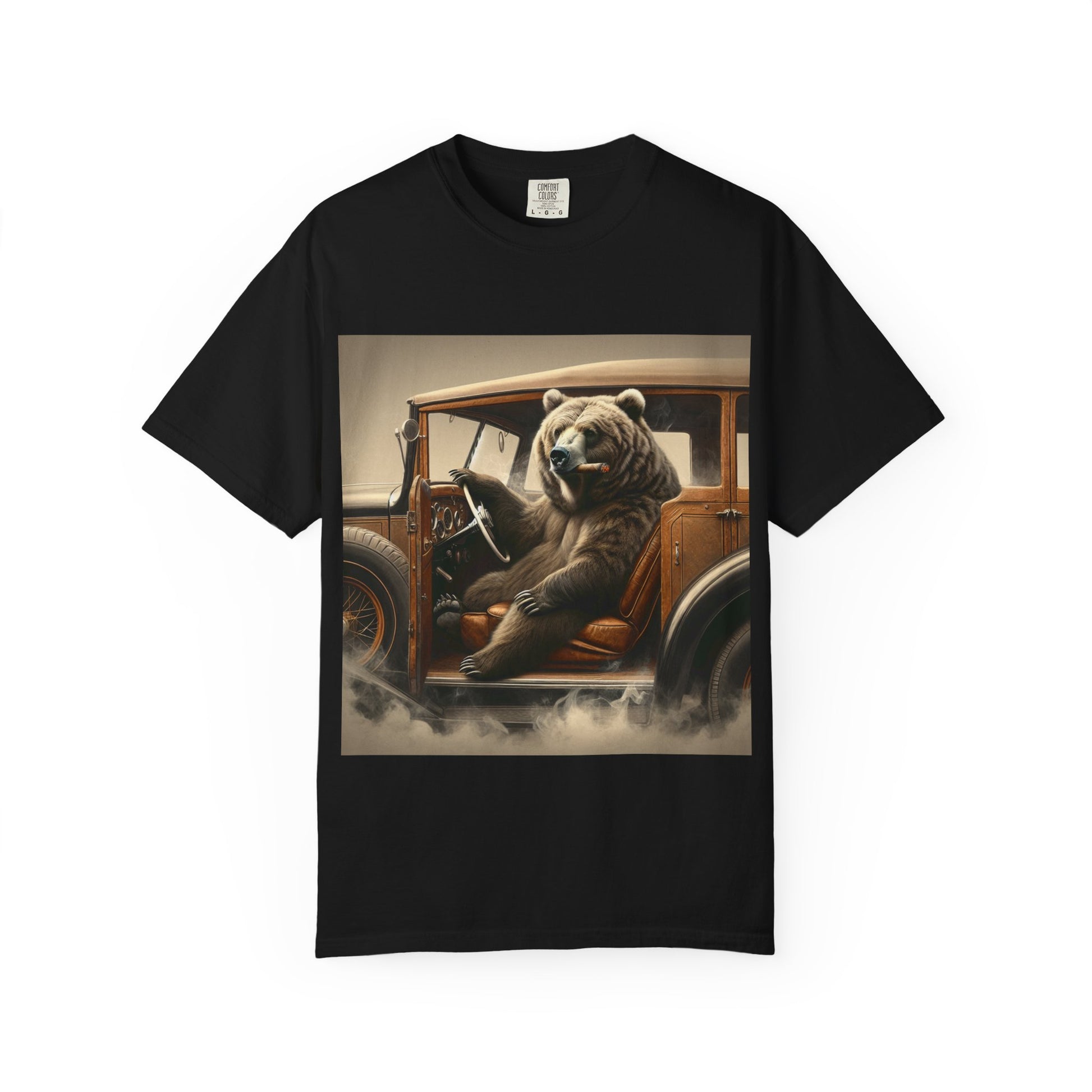 Vintage Bear T-Shirt, Cool Animal Tee, Unisex Graphic T-Shirt, Gift for Car Lovers, Casual Wear, Fun Summer Shirt