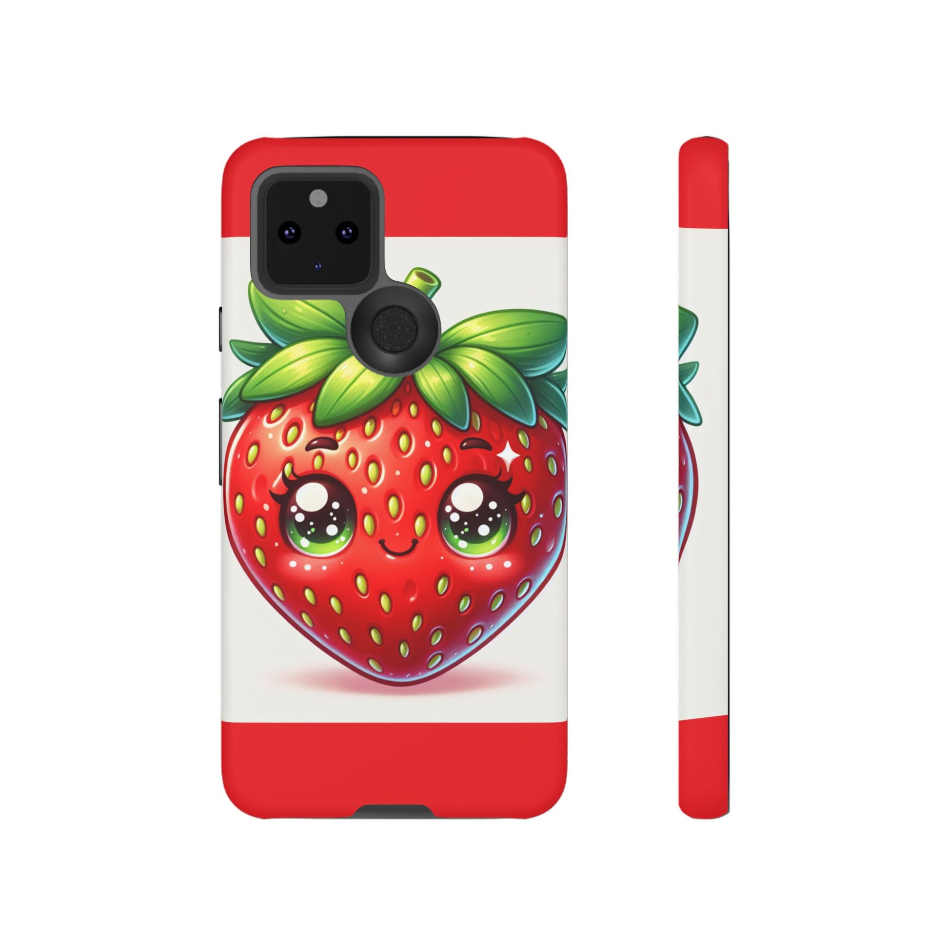 Cute Strawberry iPhone Case, Tough Phone Cases, Stylish Accessories, Fun Design for Kids and Adults, Perfect Gift for All Occasions