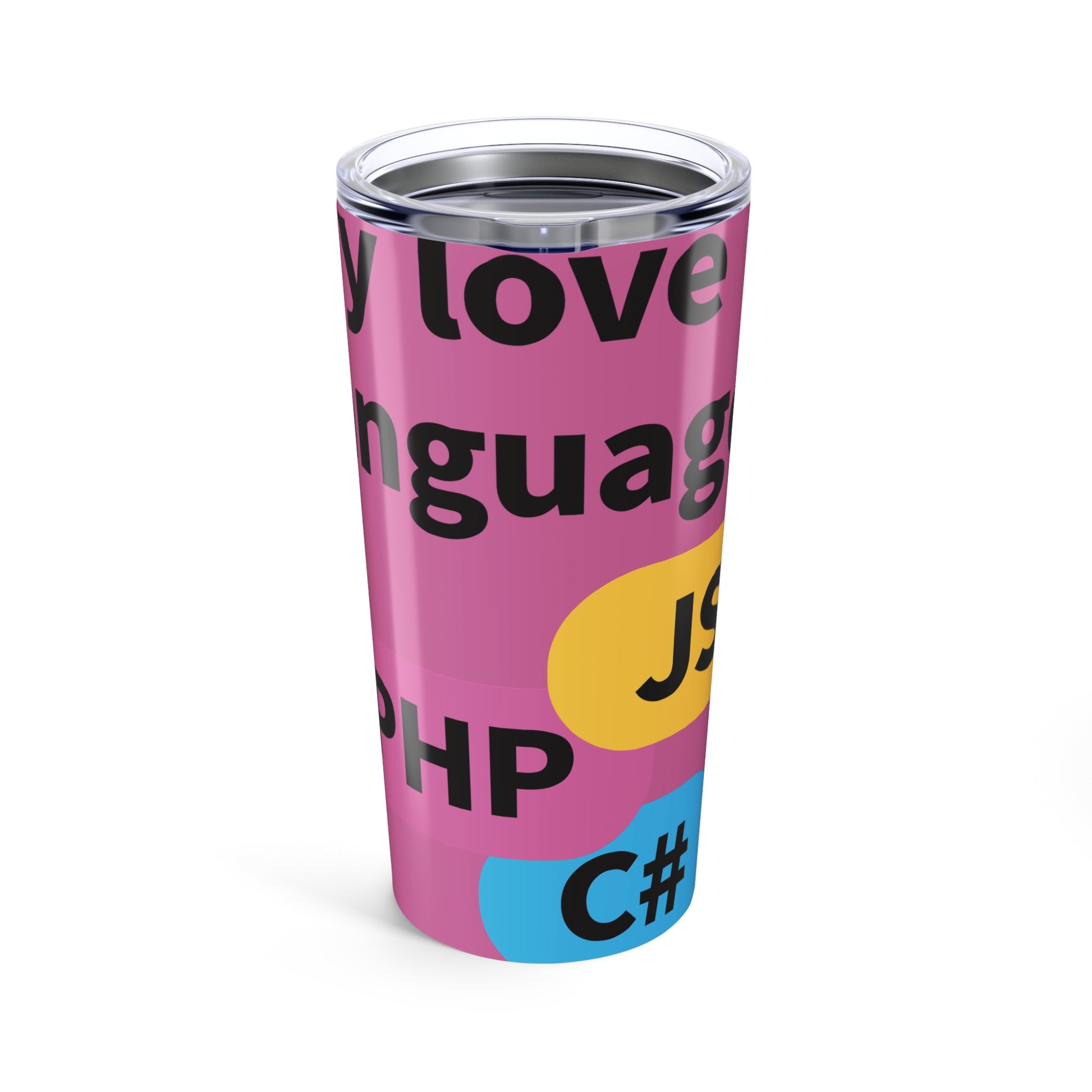 Colorful Programming Language Tumbler 20oz - Perfect Gift for Coders, Tech Lovers, Birthday, Celebration, Custom Drinkware