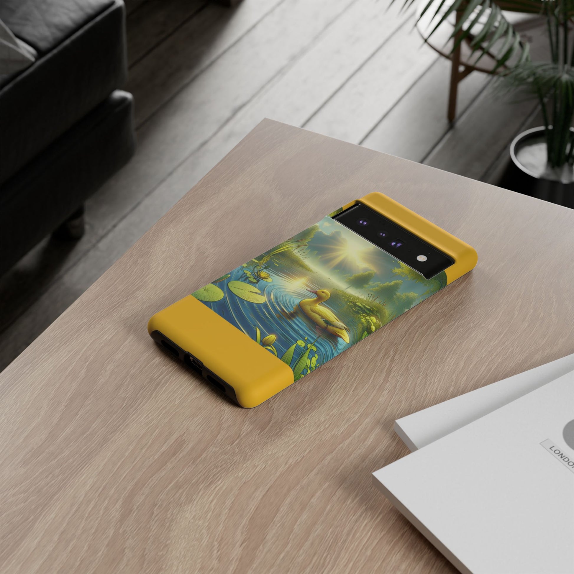 Beautiful Duck Pond Phone Case, Nature Lover Gift, Tough Case, Springtime Accessory, Eco-Friendly Phone Cover, Vibrant Artwork