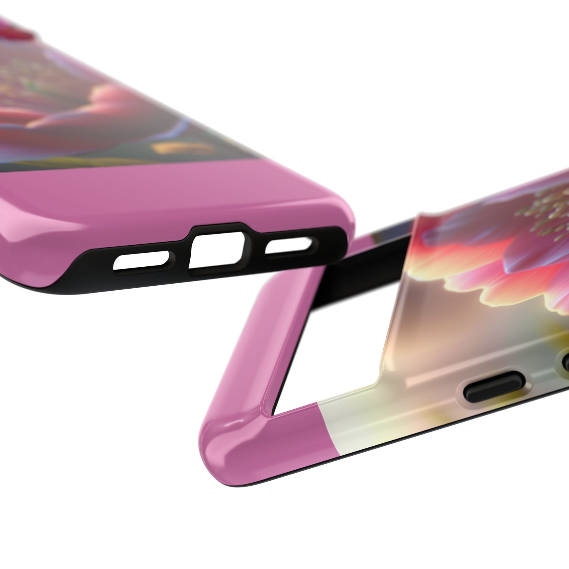 Pink Floral Phone Case, Tough Cases, Floral Design, Phone Accessory Gift, Nature Inspired, Trendy Tech Case