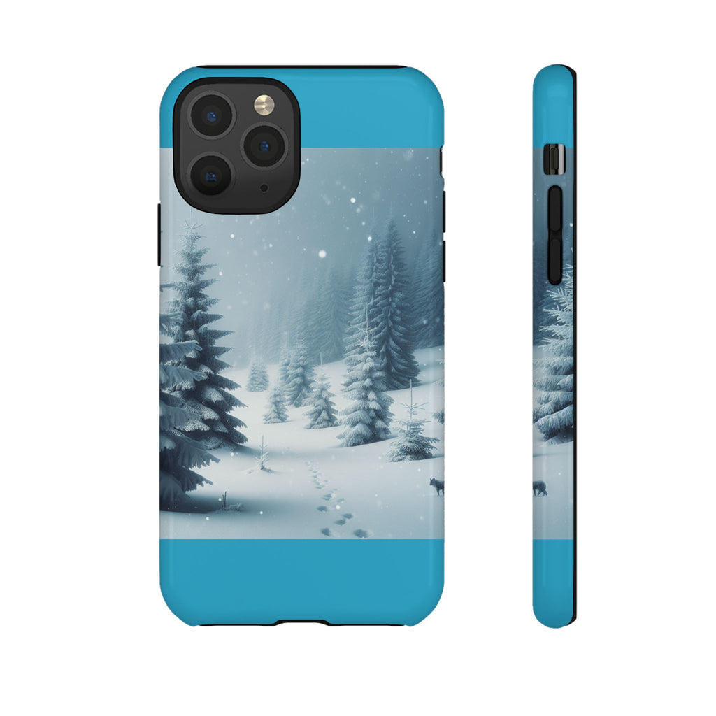 Winter Forest Phone Case, Tough Cases for iPhone, Snowy Landscape Design, Nature Lover Gift, Holiday Accessories