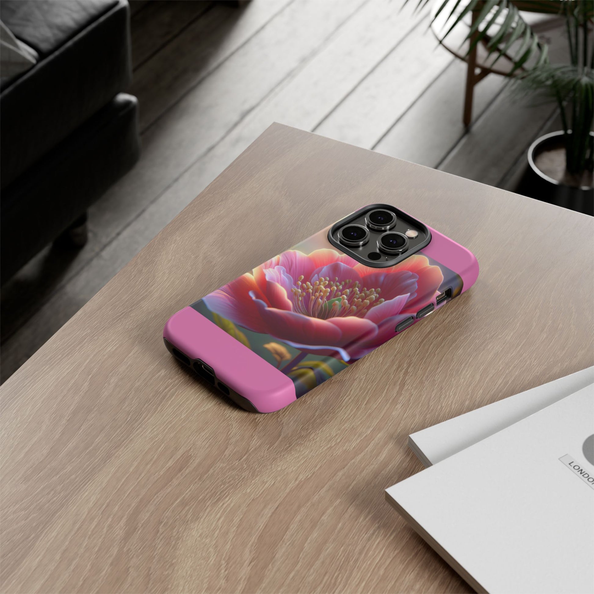 Pink Floral Phone Case, Tough Cases, Floral Design, Phone Accessory Gift, Nature Inspired, Trendy Tech Case