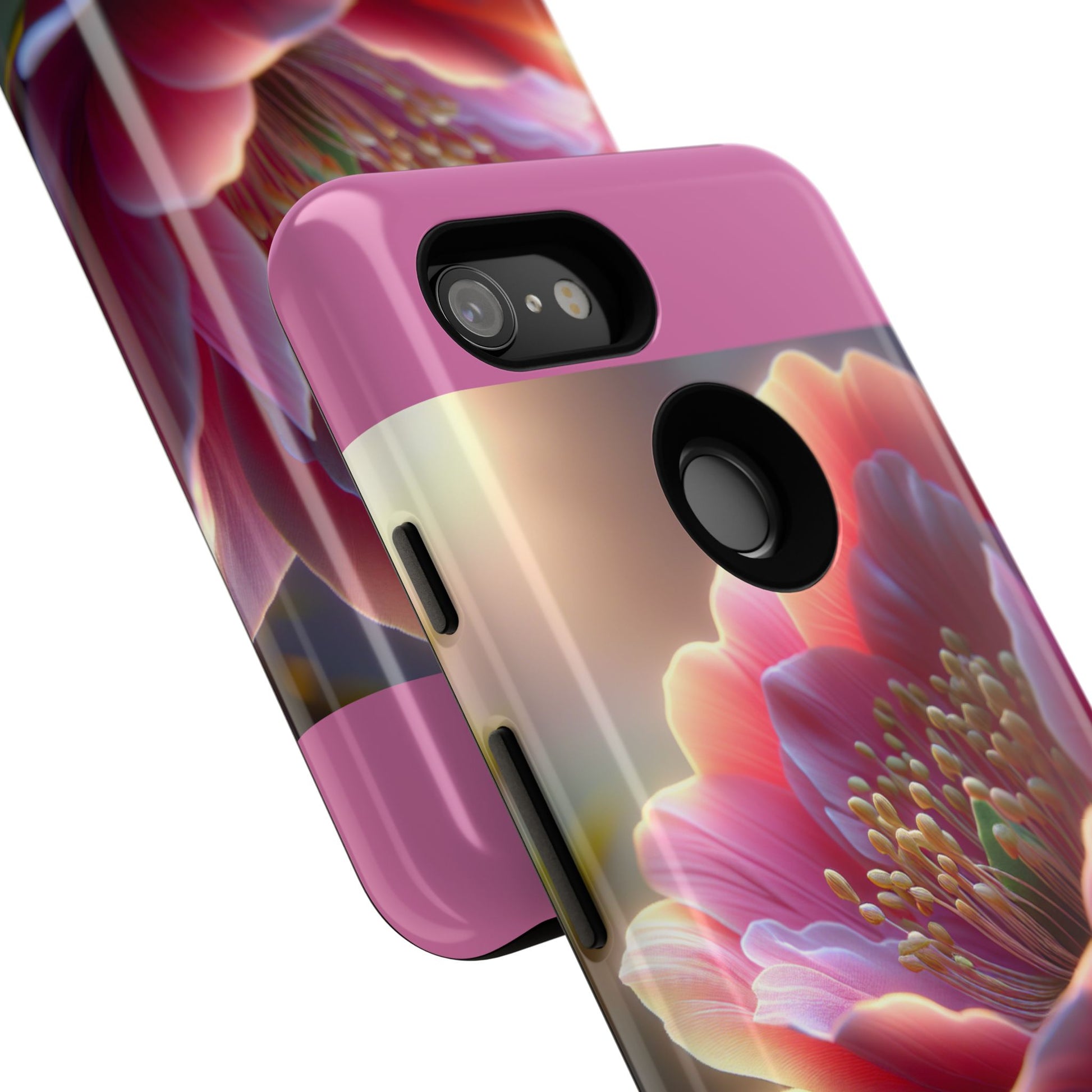 Pink Floral Phone Case, Tough Cases, Floral Design, Phone Accessory Gift, Nature Inspired, Trendy Tech Case