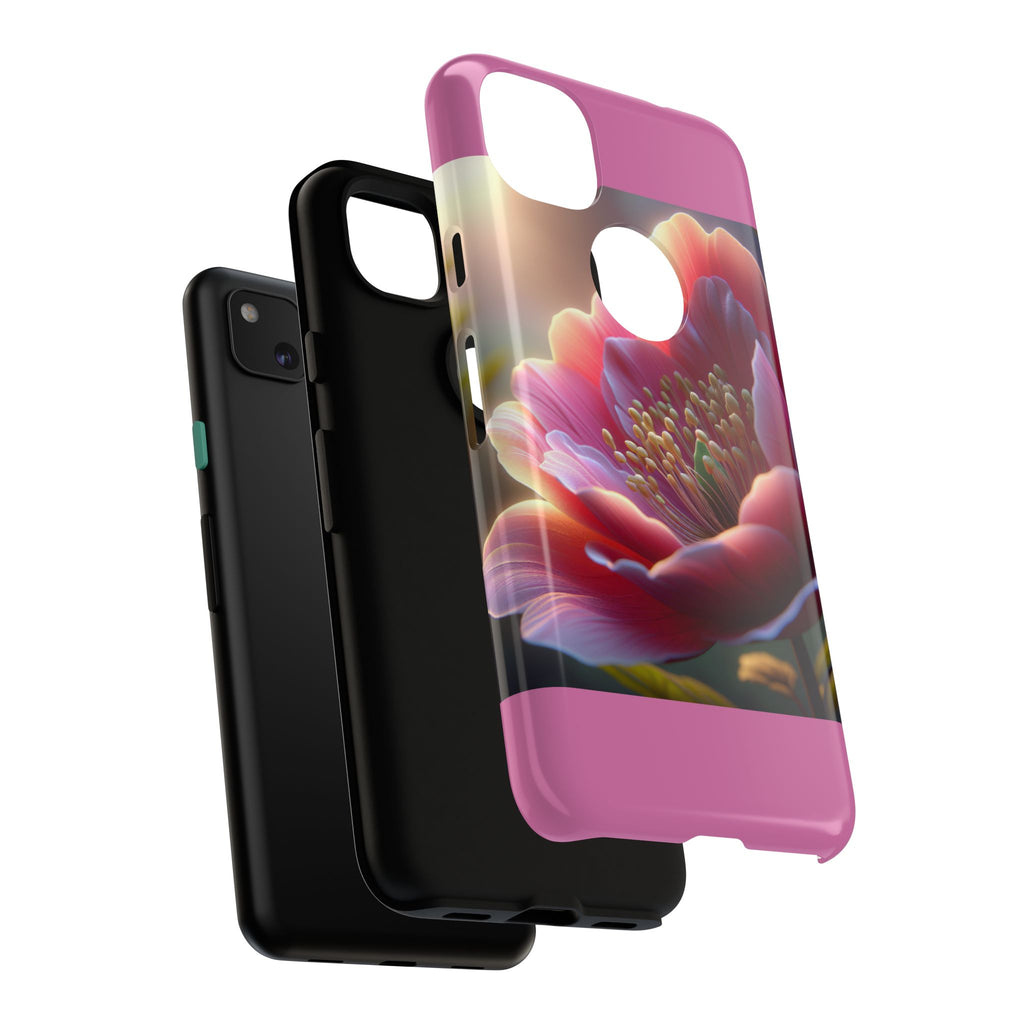 Pink Floral Phone Case, Tough Cases, Floral Design, Phone Accessory Gift, Nature Inspired, Trendy Tech Case