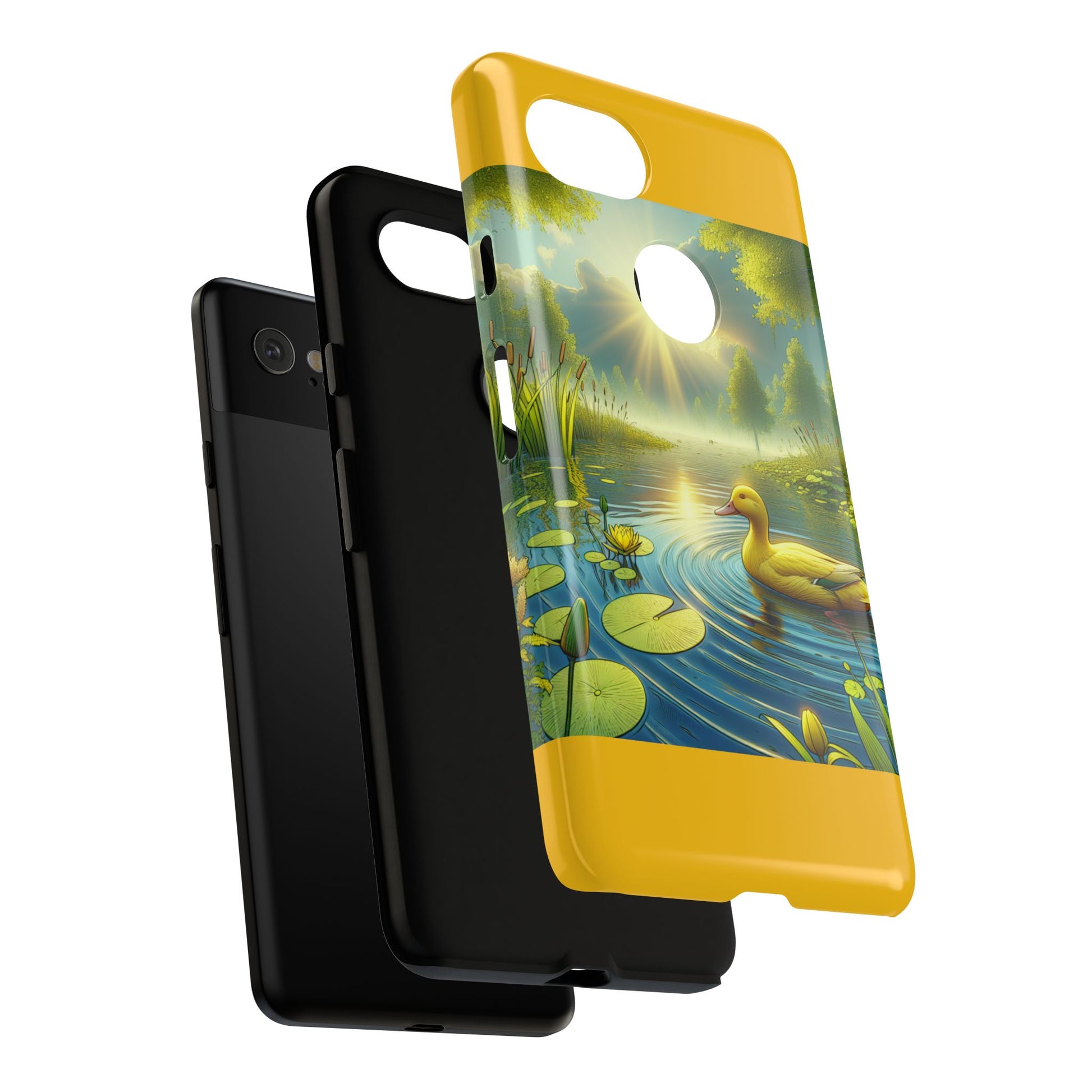 Beautiful Duck Pond Phone Case, Nature Lover Gift, Tough Case, Springtime Accessory, Eco-Friendly Phone Cover, Vibrant Artwork