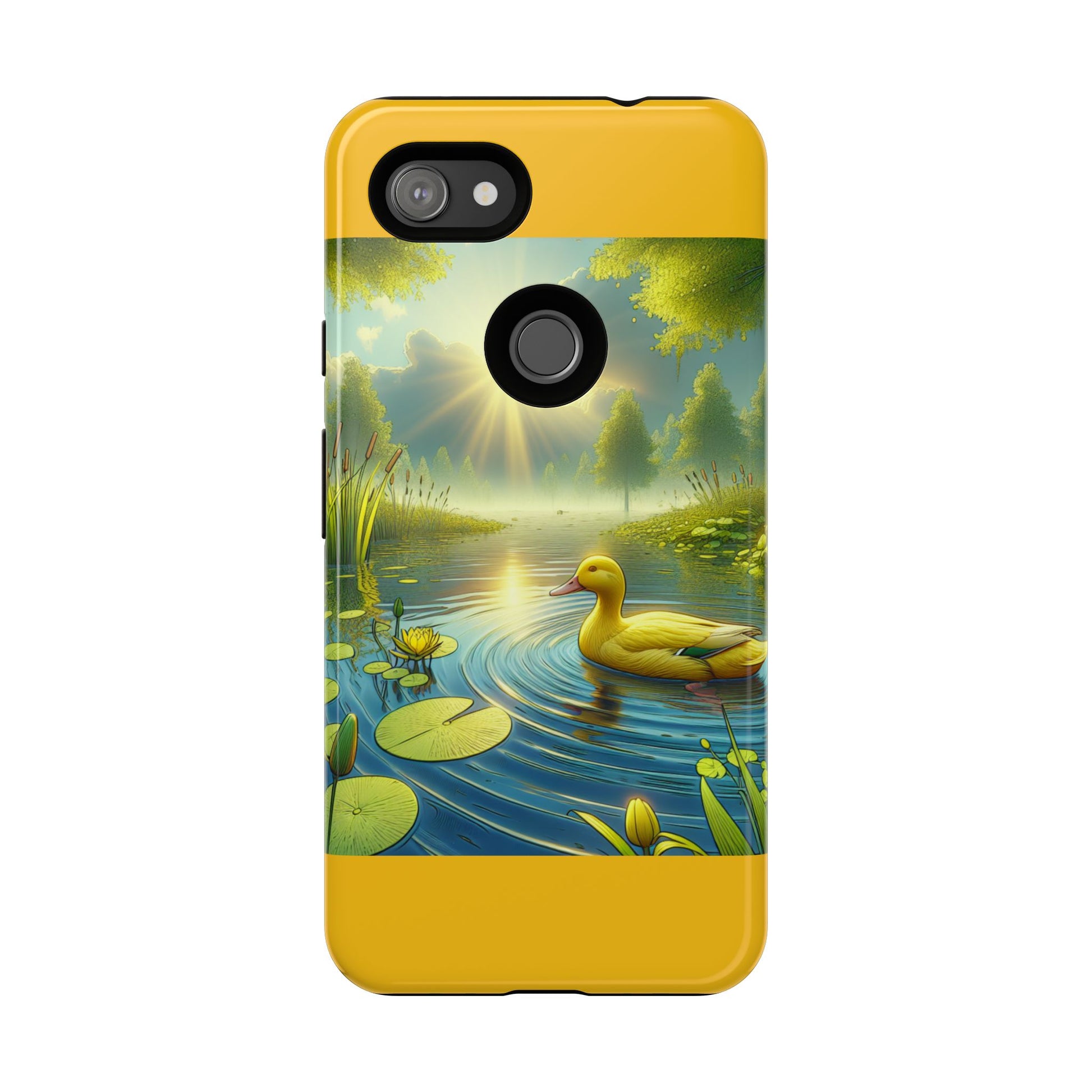 Beautiful Duck Pond Phone Case, Nature Lover Gift, Tough Case, Springtime Accessory, Eco-Friendly Phone Cover, Vibrant Artwork