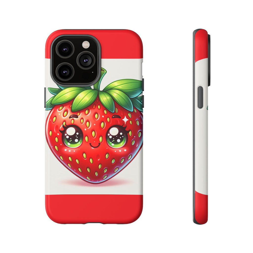 Cute Strawberry iPhone Case, Tough Phone Cases, Stylish Accessories, Fun Design for Kids and Adults, Perfect Gift for All Occasions