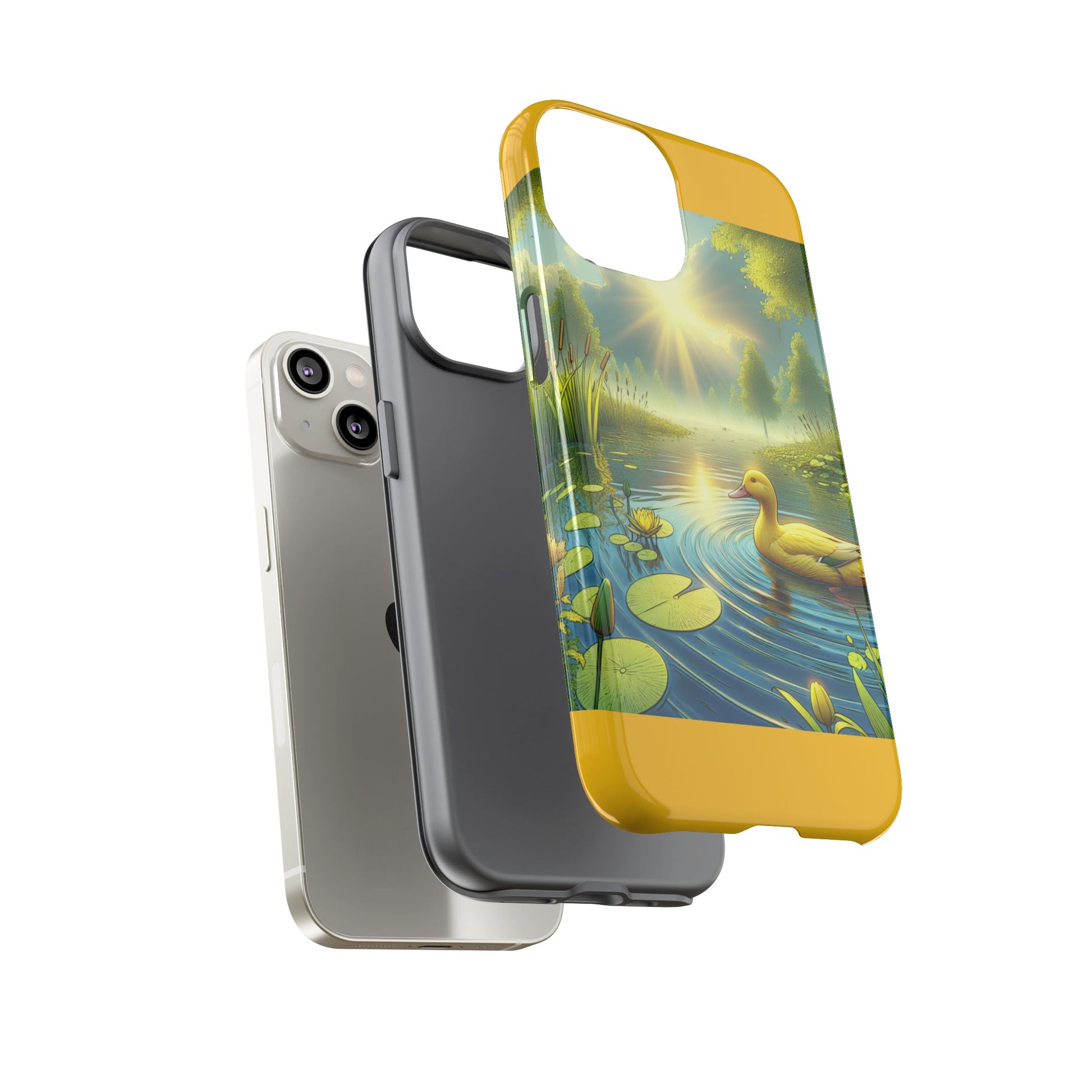 Beautiful Duck Pond Phone Case, Nature Lover Gift, Tough Case, Springtime Accessory, Eco-Friendly Phone Cover, Vibrant Artwork