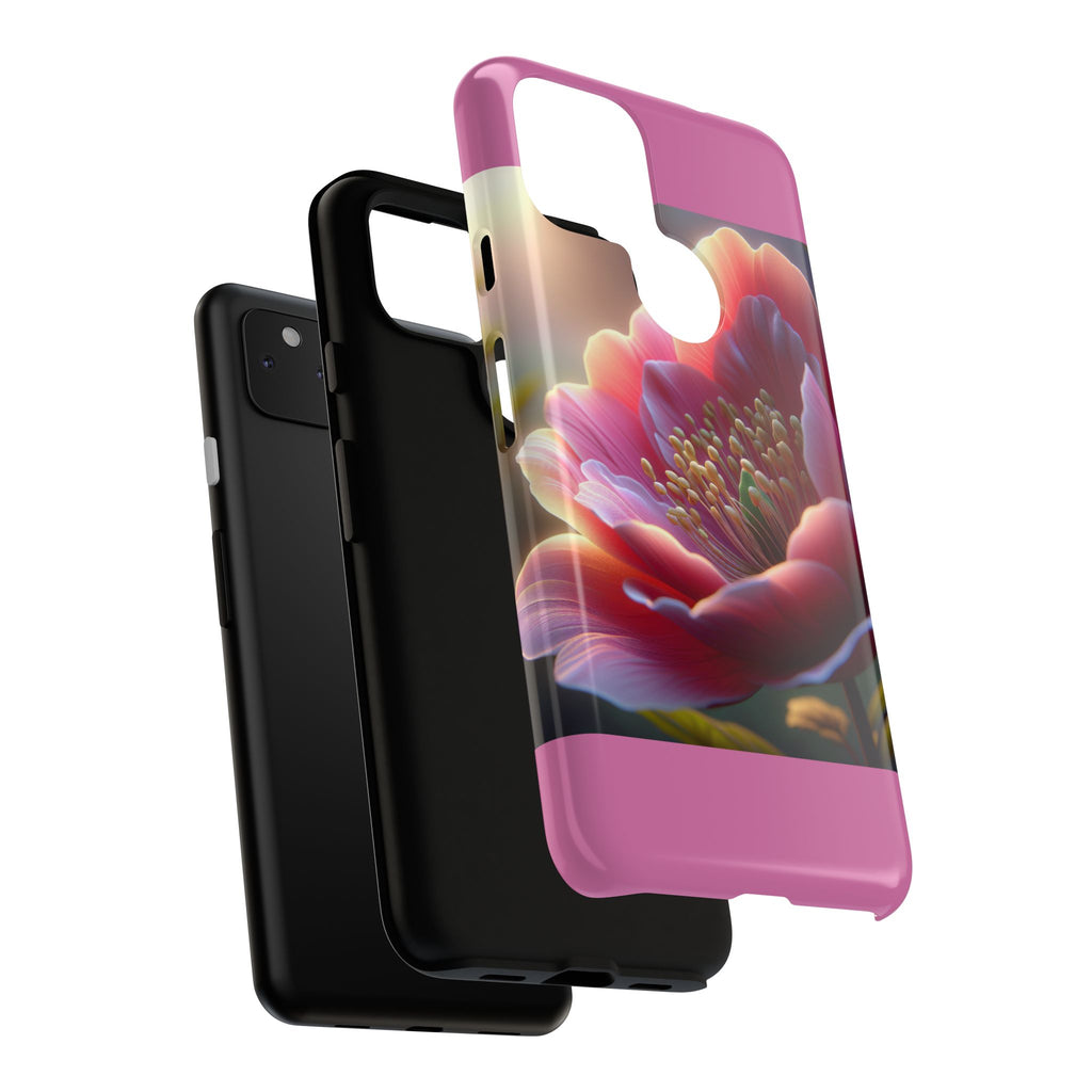 Pink Floral Phone Case, Tough Cases, Floral Design, Phone Accessory Gift, Nature Inspired, Trendy Tech Case