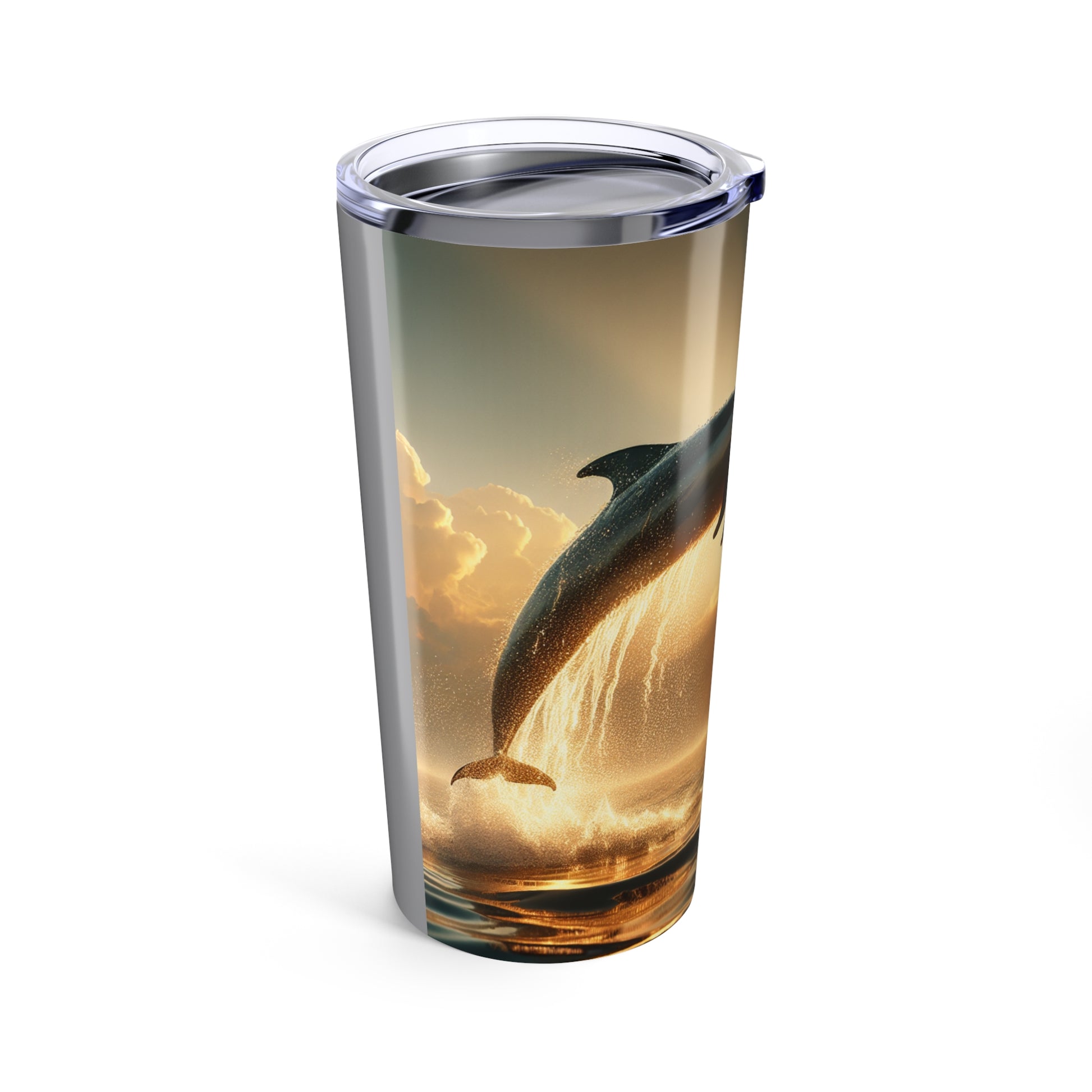 Dolphin Sunset Tumbler | 20oz Insulated Drinkware | Beach Lover Gifts, Ocean Theme, Travel Mug, Summer Vibes, Nautical Decor