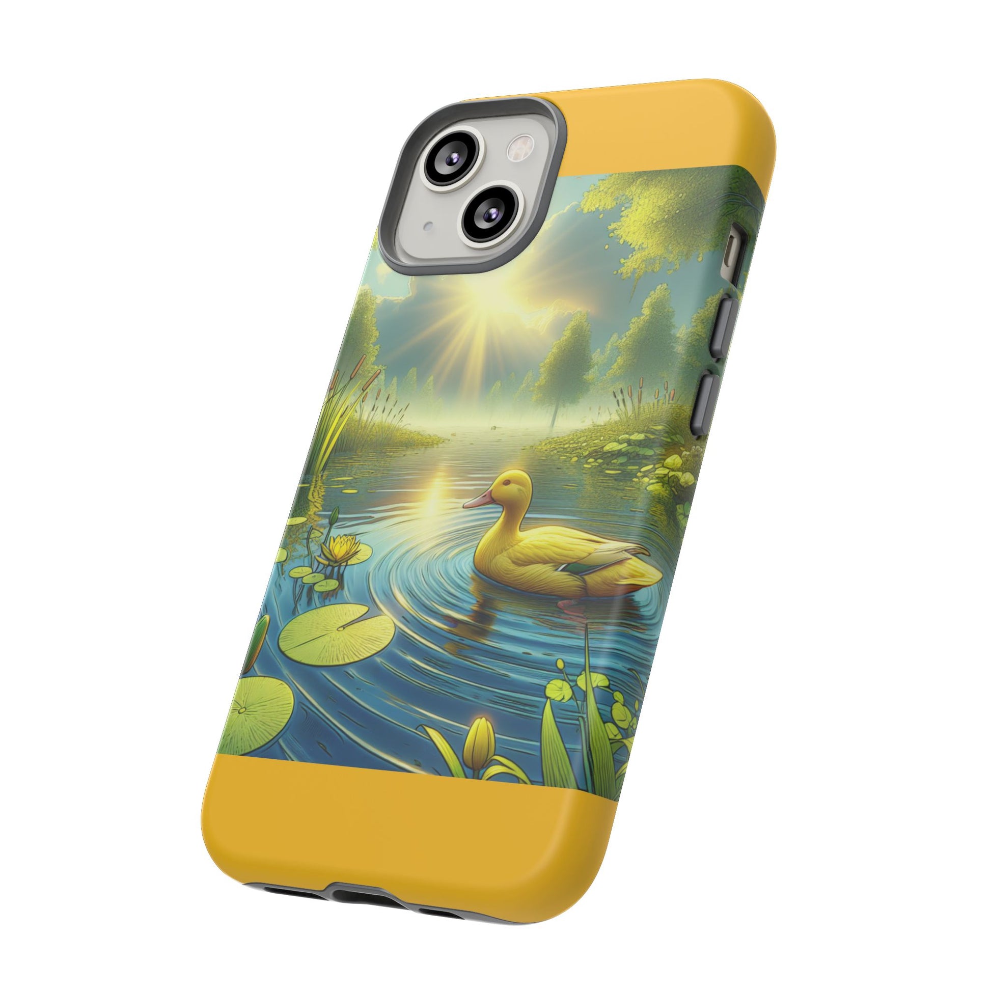 Beautiful Duck Pond Phone Case, Nature Lover Gift, Tough Case, Springtime Accessory, Eco-Friendly Phone Cover, Vibrant Artwork