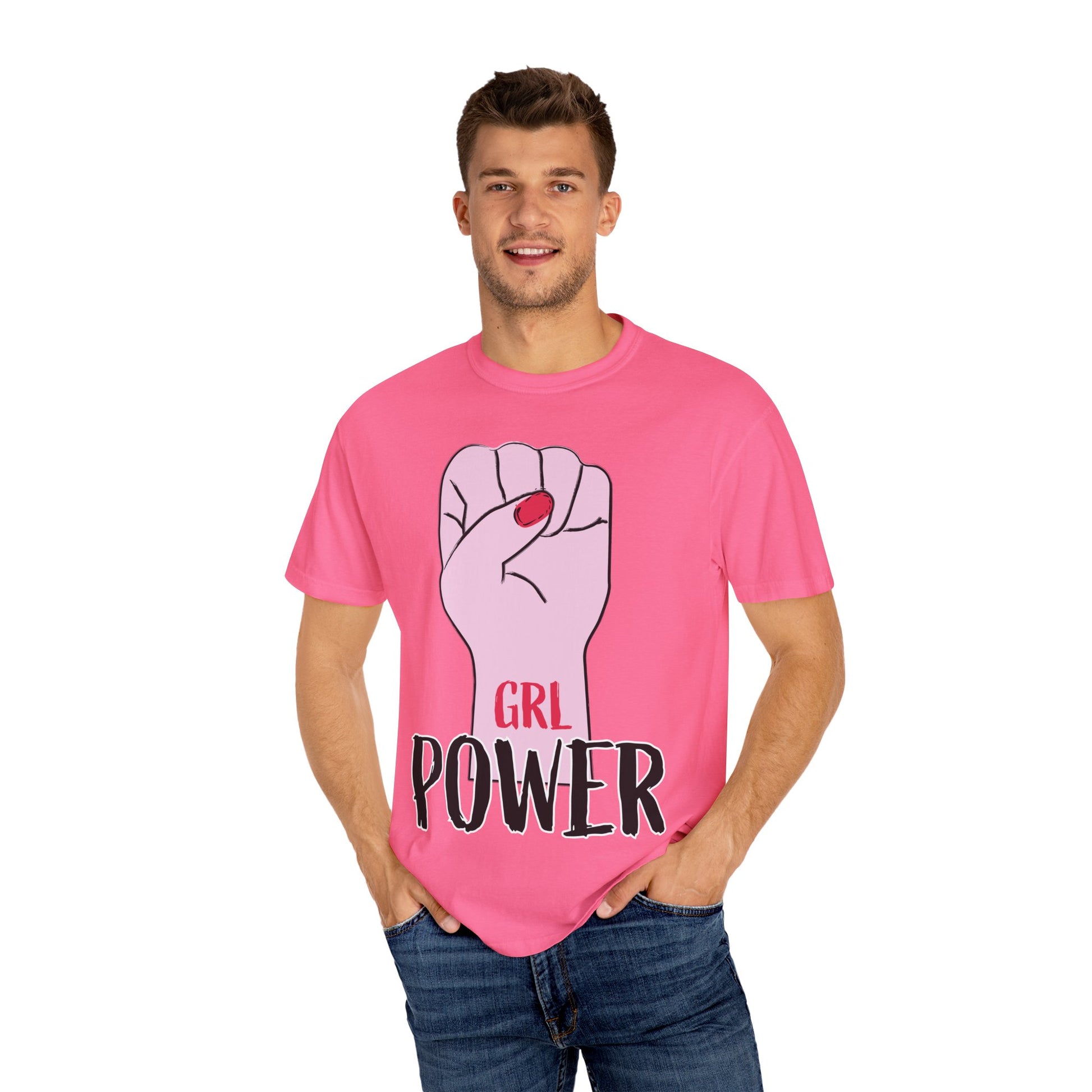 Empowering Feminist T-Shirt, GRL POWER Tee, Unisex Graphic Tee, Gift for Her, Casual Wear, Activism Apparel