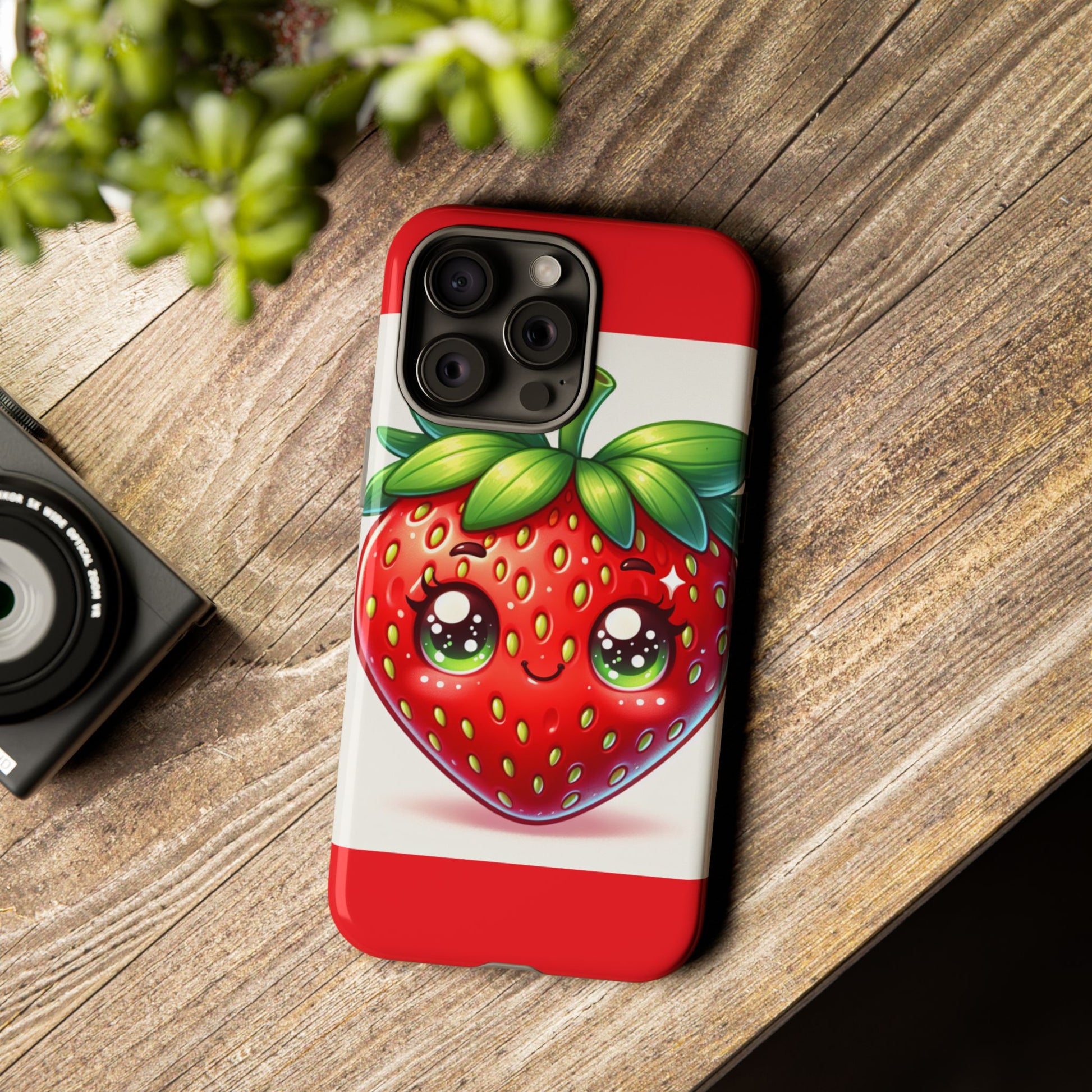 Cute Strawberry iPhone Case, Tough Phone Cases, Stylish Accessories, Fun Design for Kids and Adults, Perfect Gift for All Occasions
