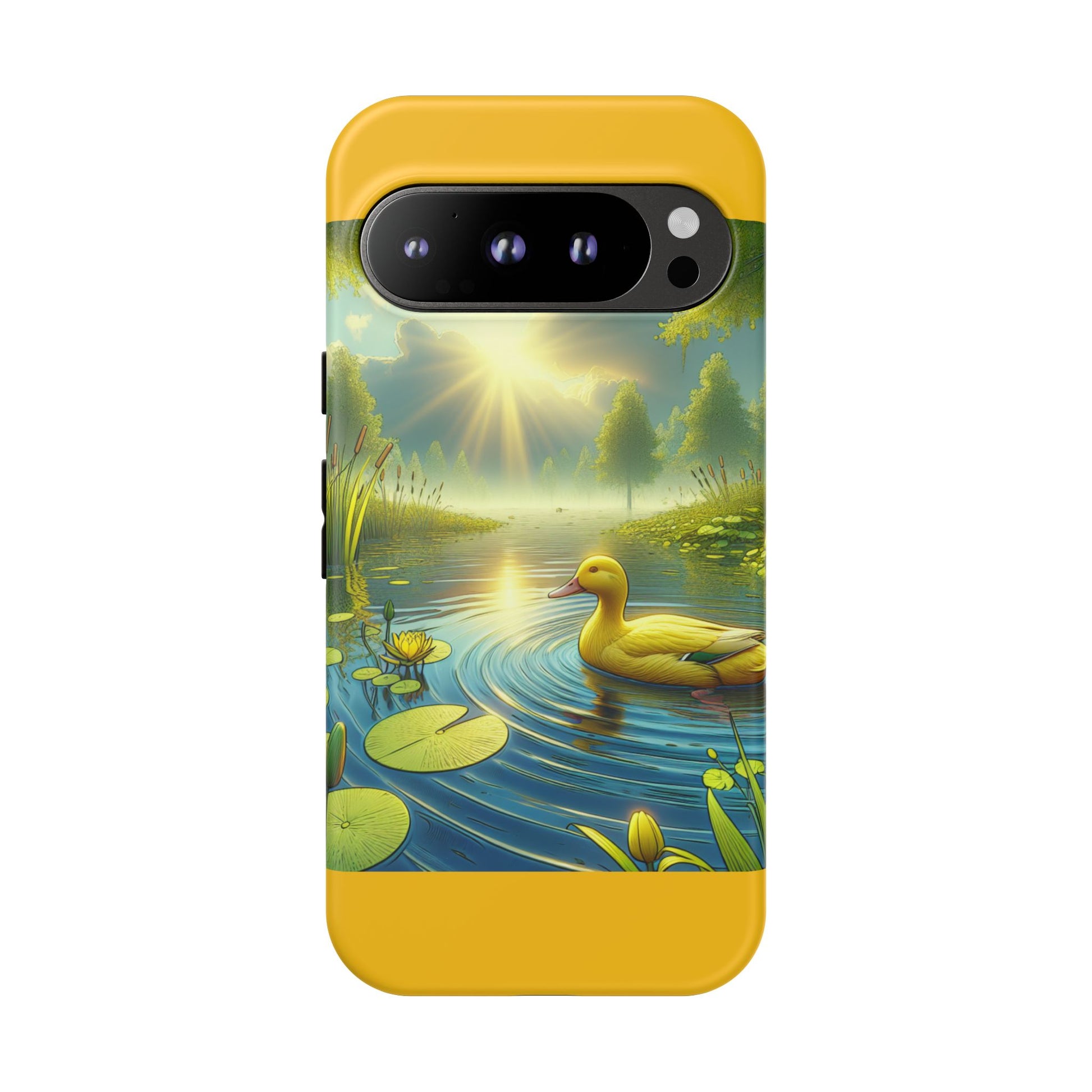 Beautiful Duck Pond Phone Case, Nature Lover Gift, Tough Case, Springtime Accessory, Eco-Friendly Phone Cover, Vibrant Artwork
