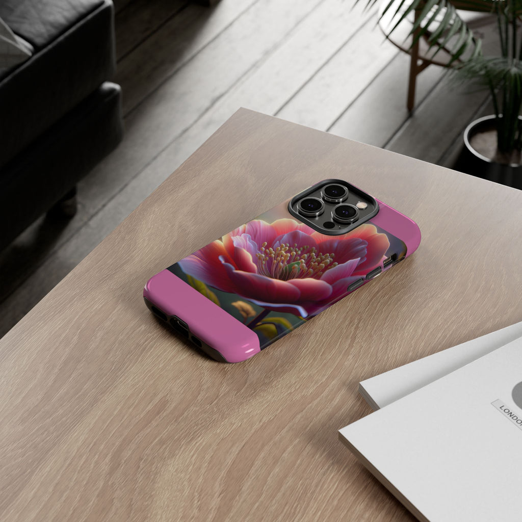 Pink Floral Phone Case, Tough Cases, Floral Design, Phone Accessory Gift, Nature Inspired, Trendy Tech Case