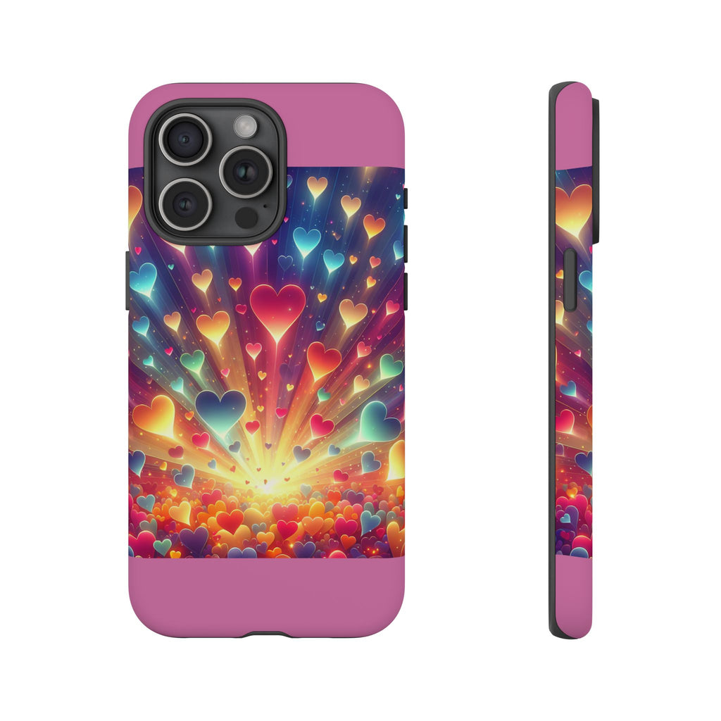 Colorful Love Phone Case, Heart Design, Cute Gift, Smartphone Accessory, Valentine's Day, Birthday Present, Colorful Hearts