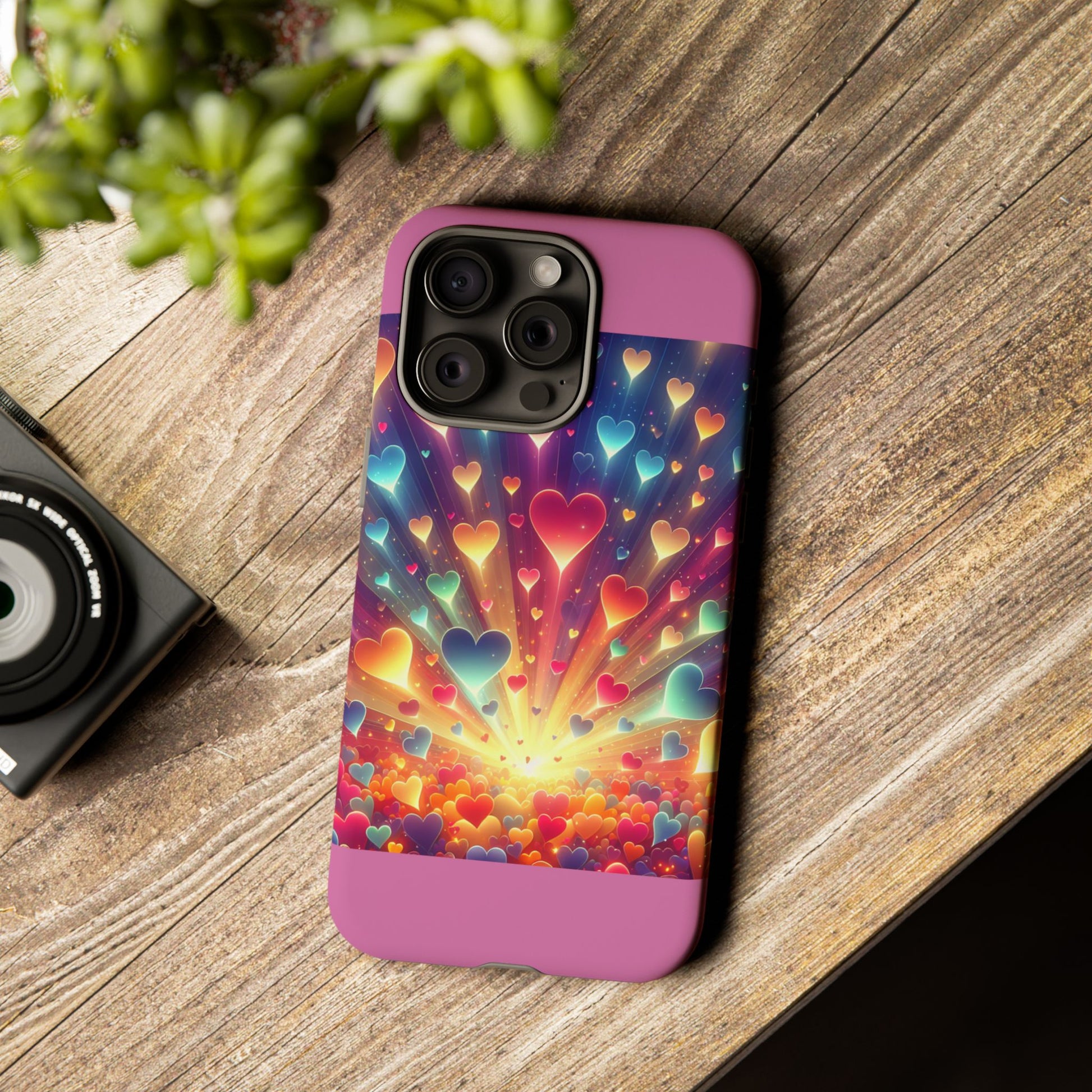 Colorful Love Phone Case, Heart Design, Cute Gift, Smartphone Accessory, Valentine's Day, Birthday Present, Colorful Hearts