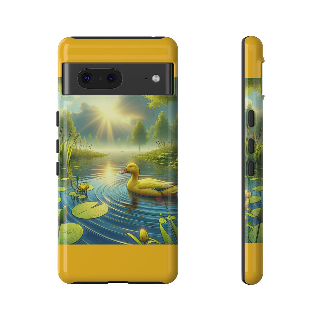 Beautiful Duck Pond Phone Case, Nature Lover Gift, Tough Case, Springtime Accessory, Eco-Friendly Phone Cover, Vibrant Artwork