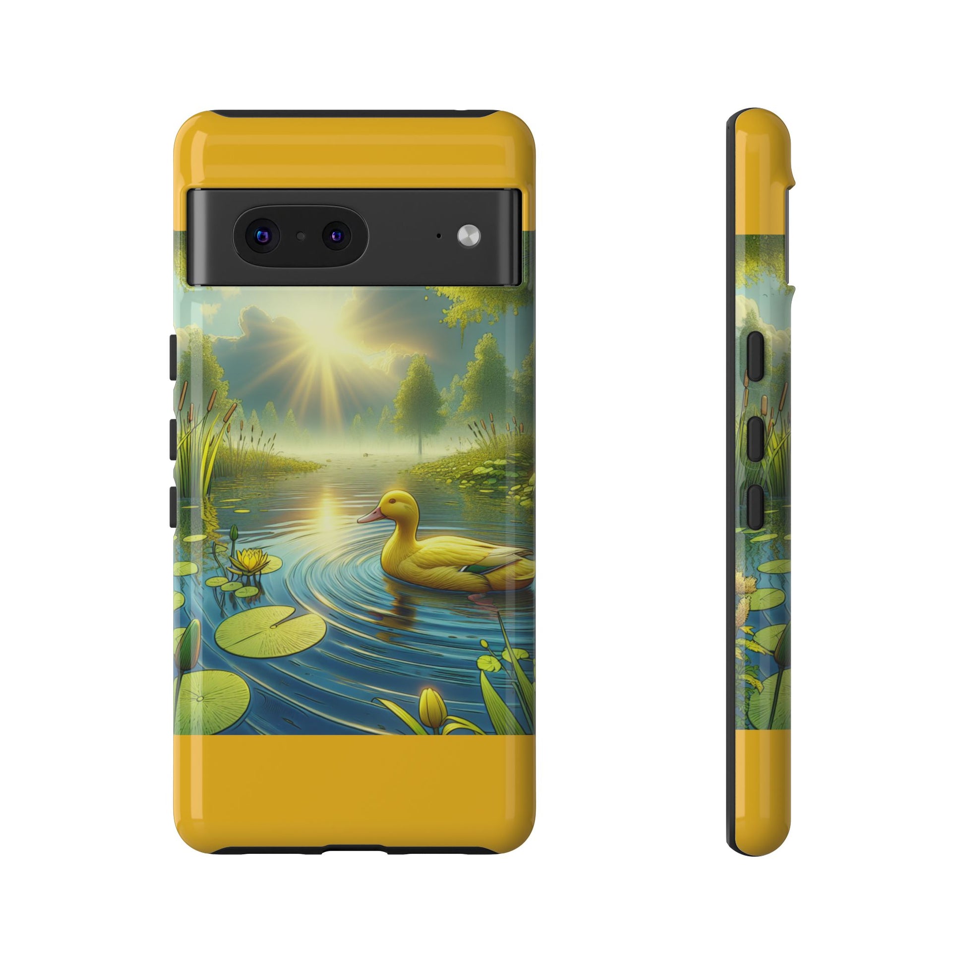 Beautiful Duck Pond Phone Case, Nature Lover Gift, Tough Case, Springtime Accessory, Eco-Friendly Phone Cover, Vibrant Artwork