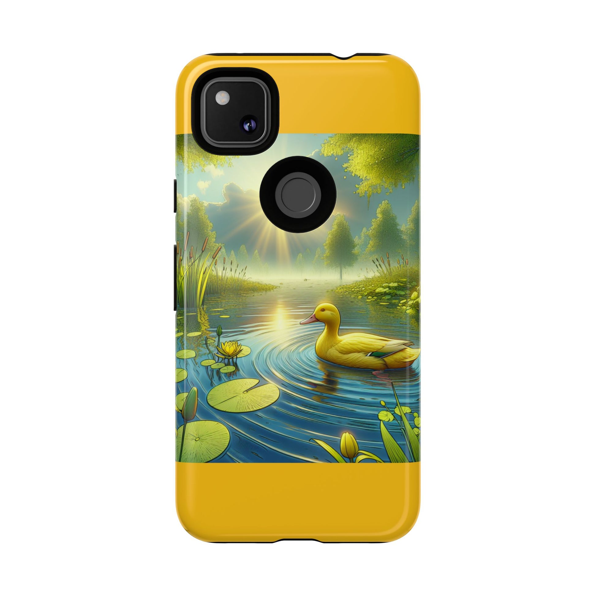 Beautiful Duck Pond Phone Case, Nature Lover Gift, Tough Case, Springtime Accessory, Eco-Friendly Phone Cover, Vibrant Artwork
