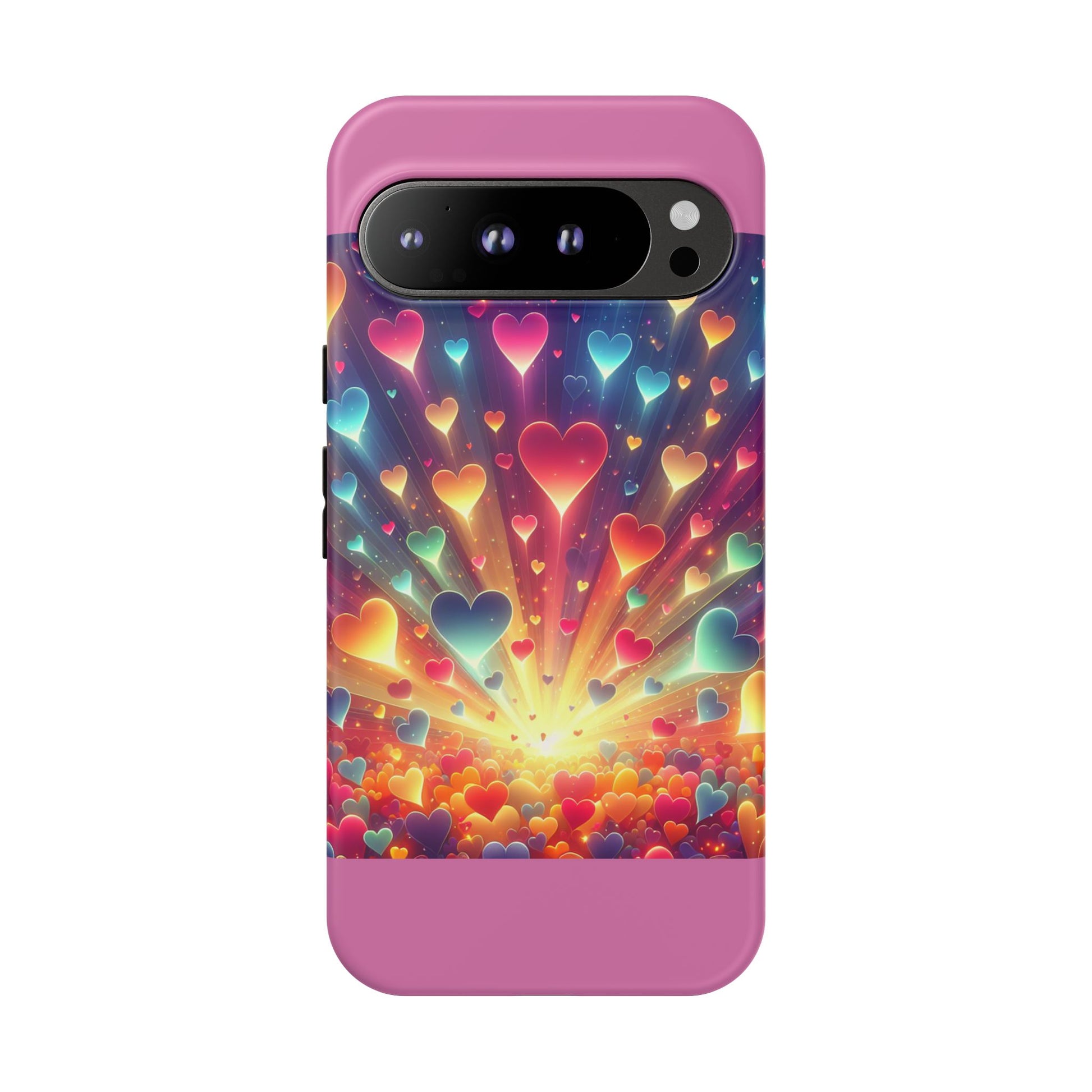 Colorful Love Phone Case, Heart Design, Cute Gift, Smartphone Accessory, Valentine's Day, Birthday Present, Colorful Hearts