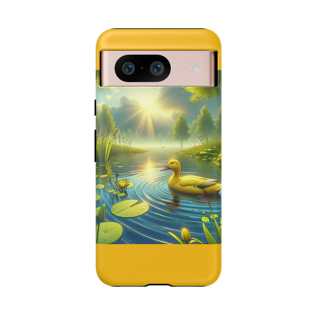 Beautiful Duck Pond Phone Case, Nature Lover Gift, Tough Case, Springtime Accessory, Eco-Friendly Phone Cover, Vibrant Artwork
