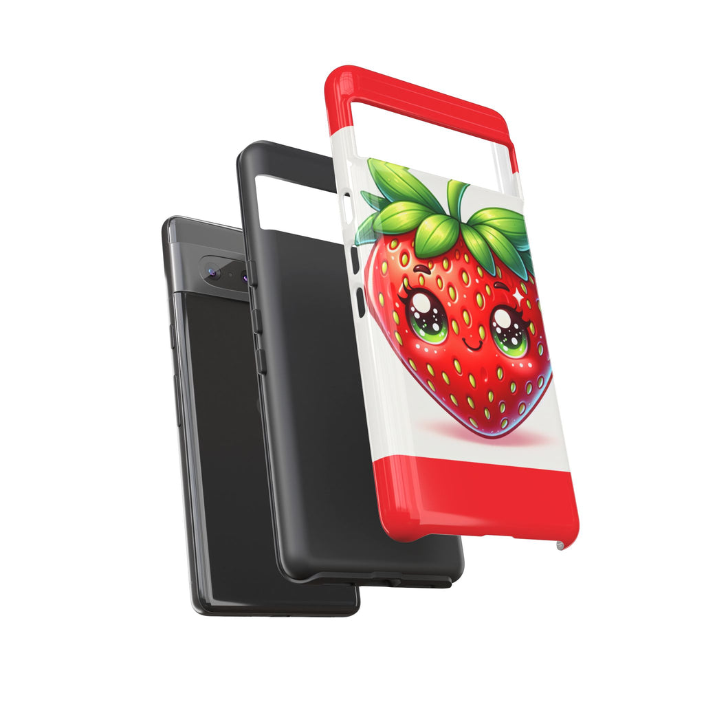 Cute Strawberry iPhone Case, Tough Phone Cases, Stylish Accessories, Fun Design for Kids and Adults, Perfect Gift for All Occasions